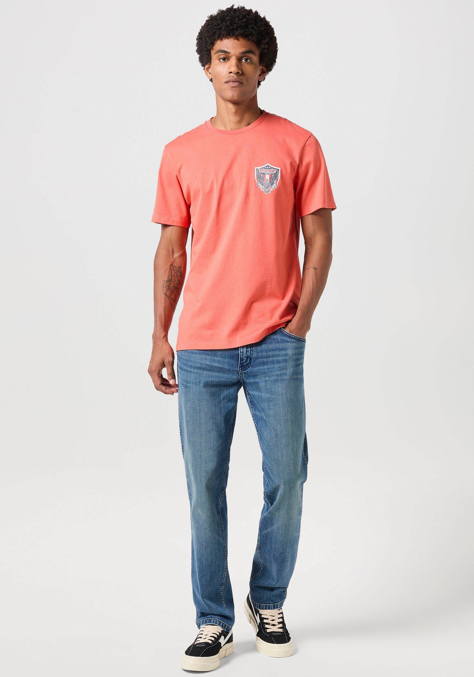 Wrangler Shirt met korte mouwen met merklabel op de borst