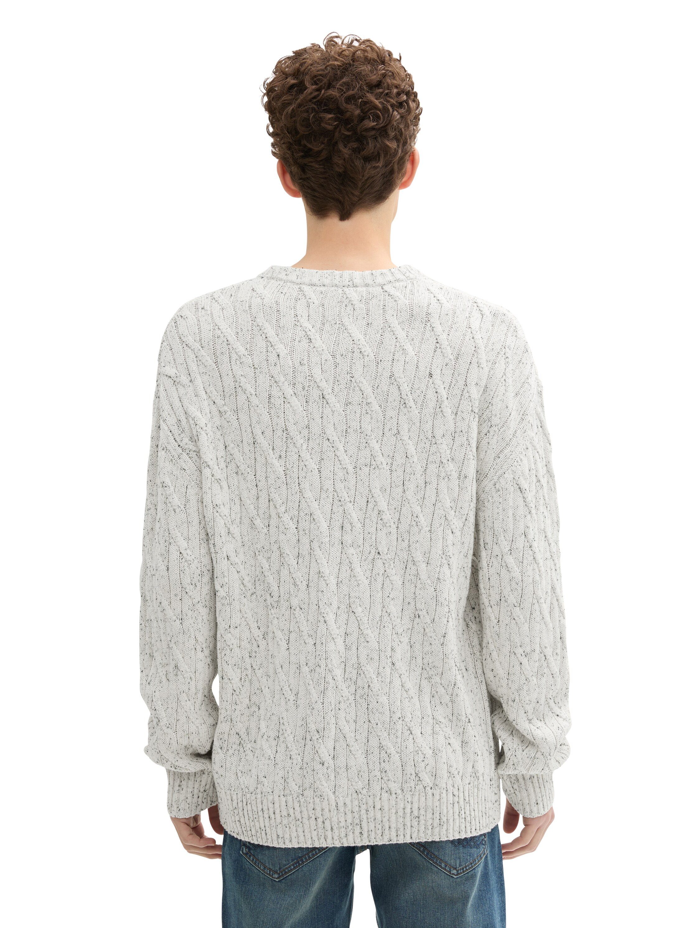 Tom Tailor Denim Trui met ronde hals met grove breistructuur