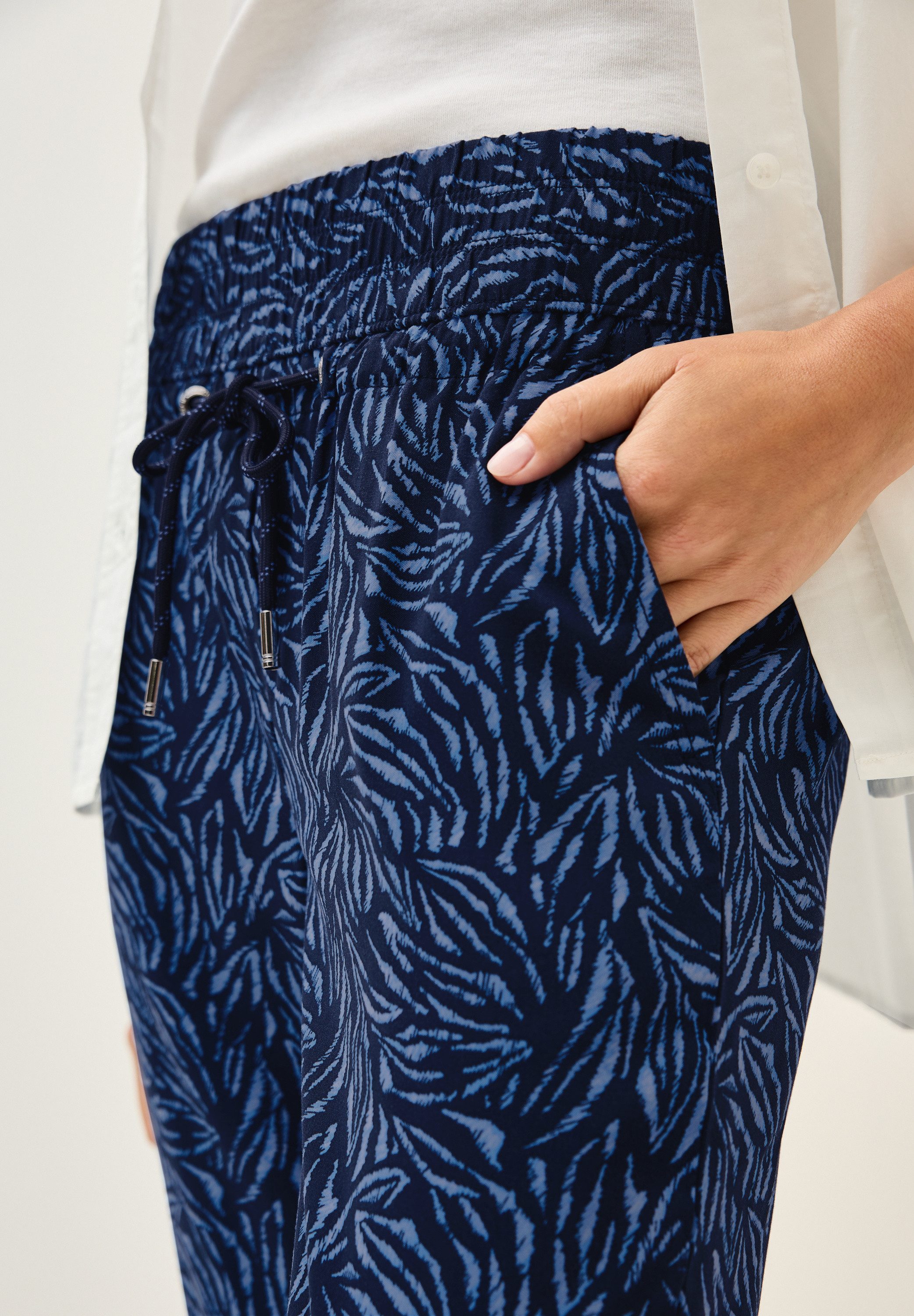 Cecil Stoffen broek Stijl Chelsea met motief en met trekkoord