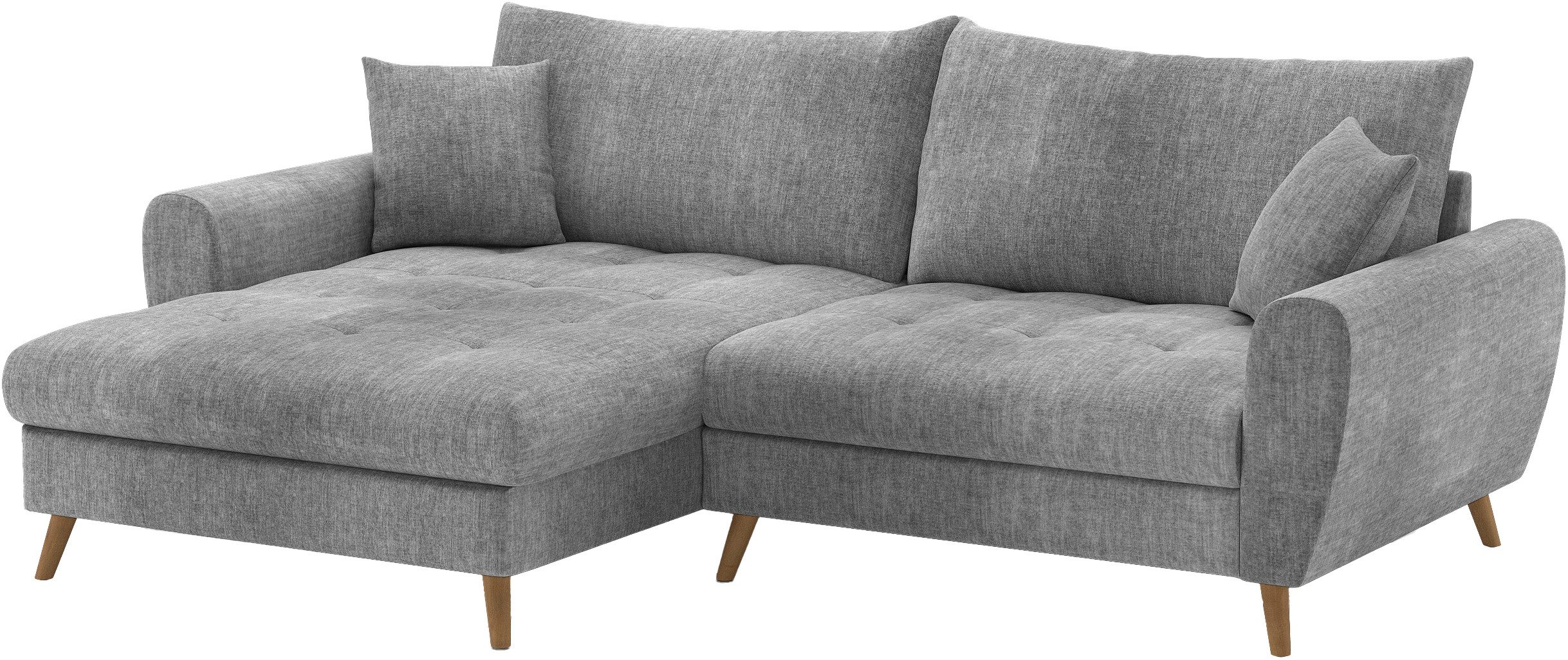 Mr. Couch Hoekbank Blackburn II, L-vorm Met koudschuimvering tot 140 kg belastbaar grijs, hoekbanken, 246 cm