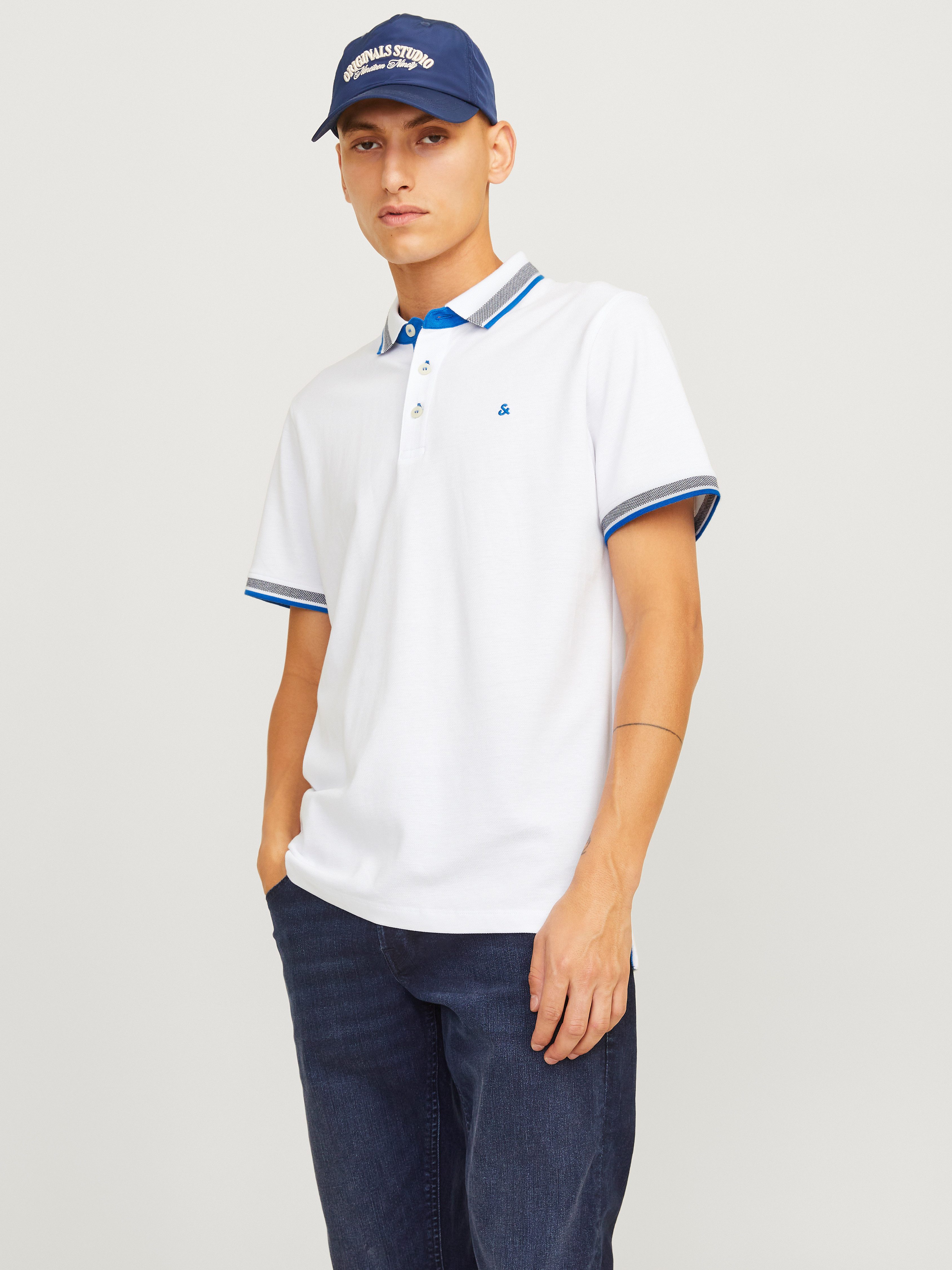 Jack & Jones Poloshirt JJEPAULOS POLO SS NOOS heren poloshirts maat L wit