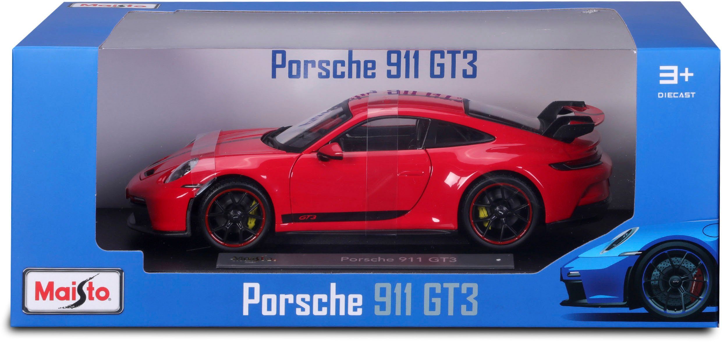 Maisto® Auto op schaal Porsche 911 GT3, '23, rood met strepen
