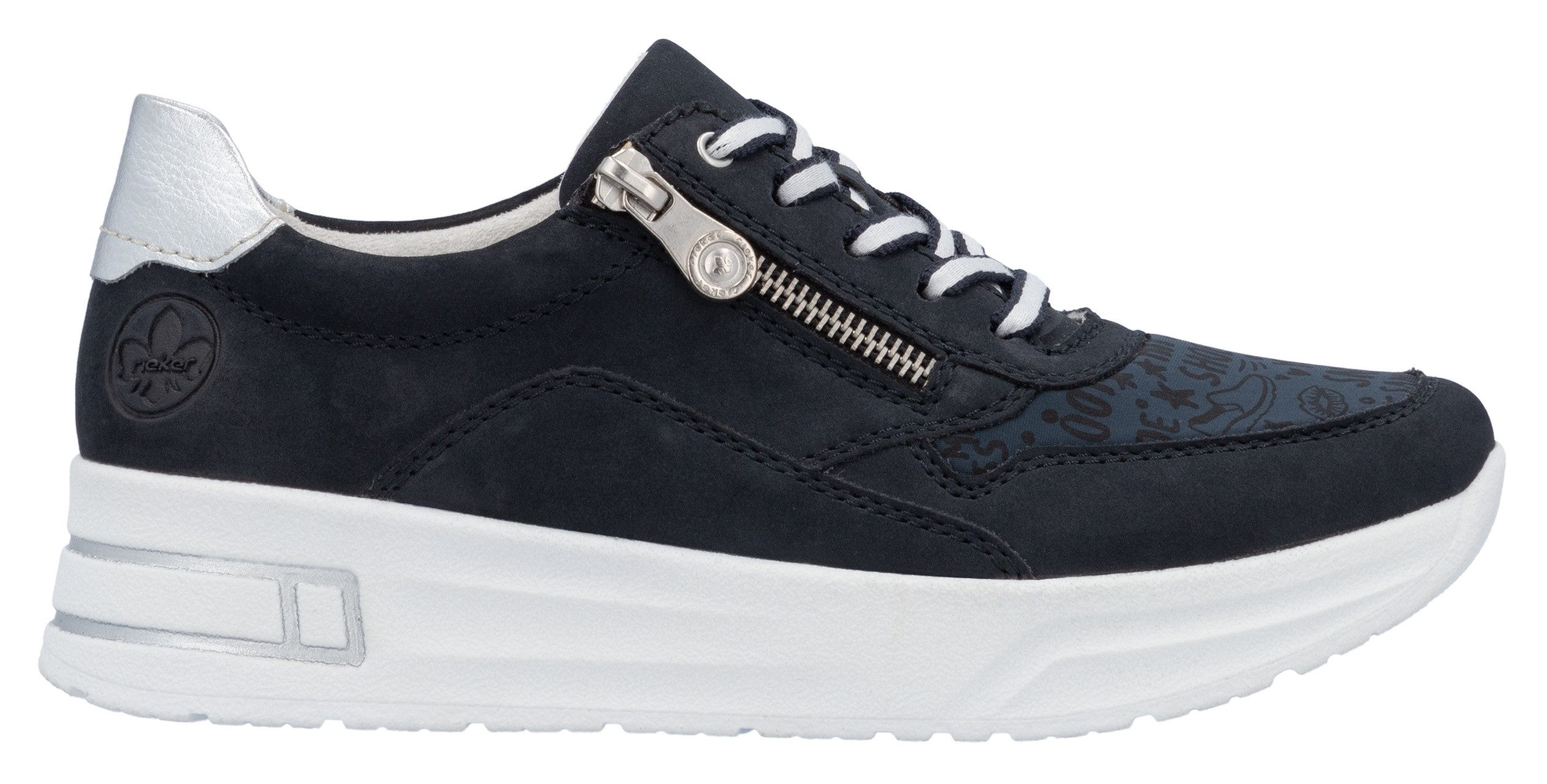 Rieker Plateausneakers , veterschoenen, lage schoen, vrijetijdsschoen met zachte inlegzool