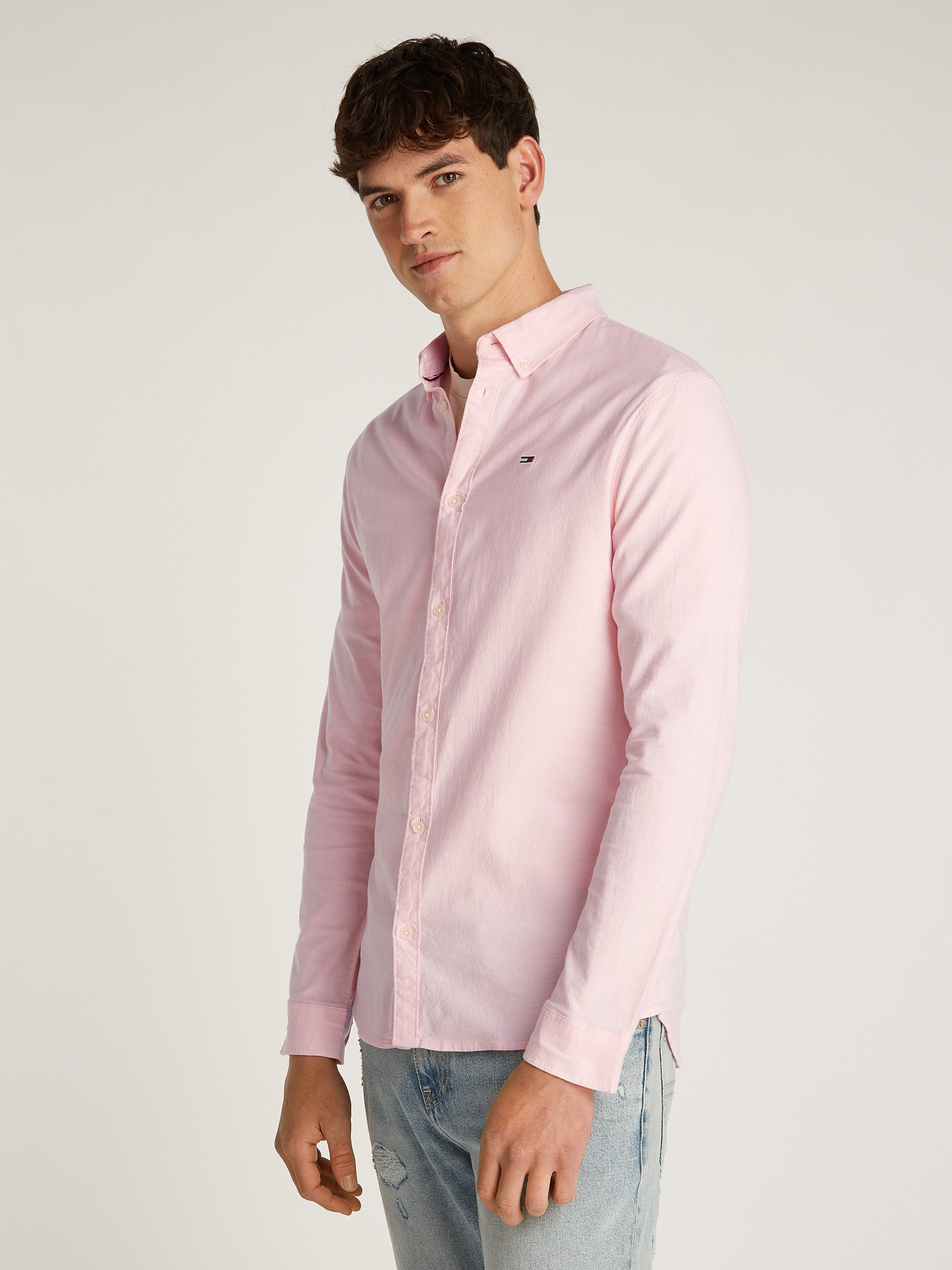 TOMMY JEANS Overhemd met lange mouwen TJM SLIM STRETCH OXFORD SHIRT heren overhemden maat XXXL roze