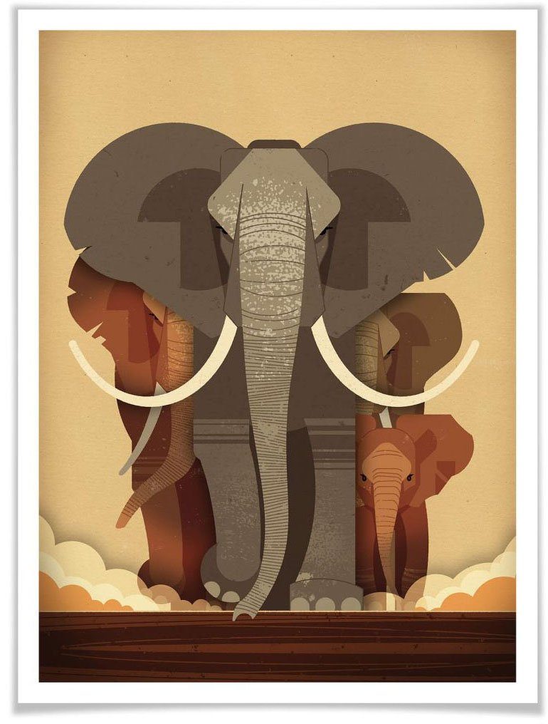 Wall-Art poster Elephants