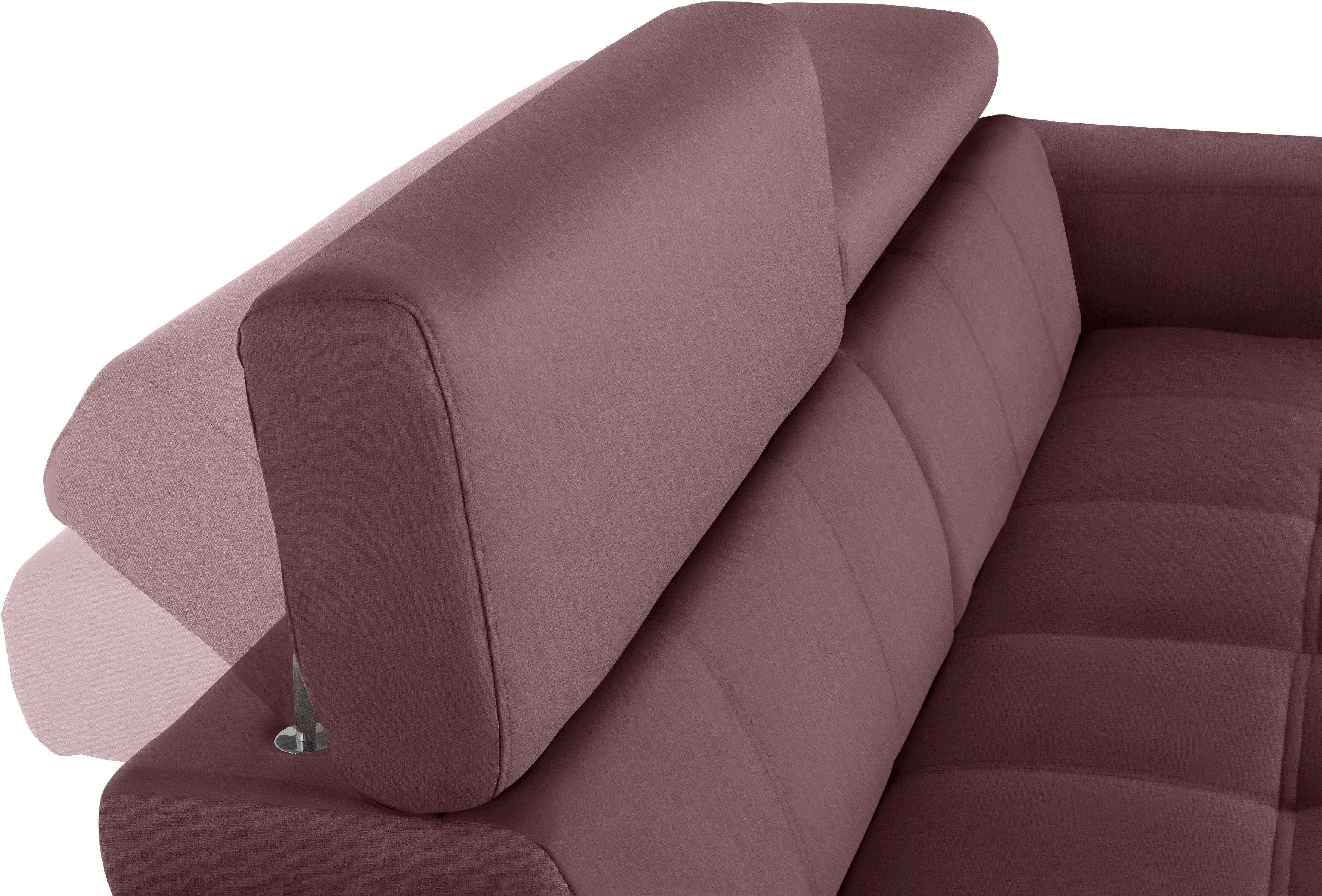 DOMO collection 2-zitsbank Cunelli tijdloos en elegant, moderne zitnaden als designelement, naar keuze met 6-voudig verstelbare hoofdsteunen, stevig zitcomfort