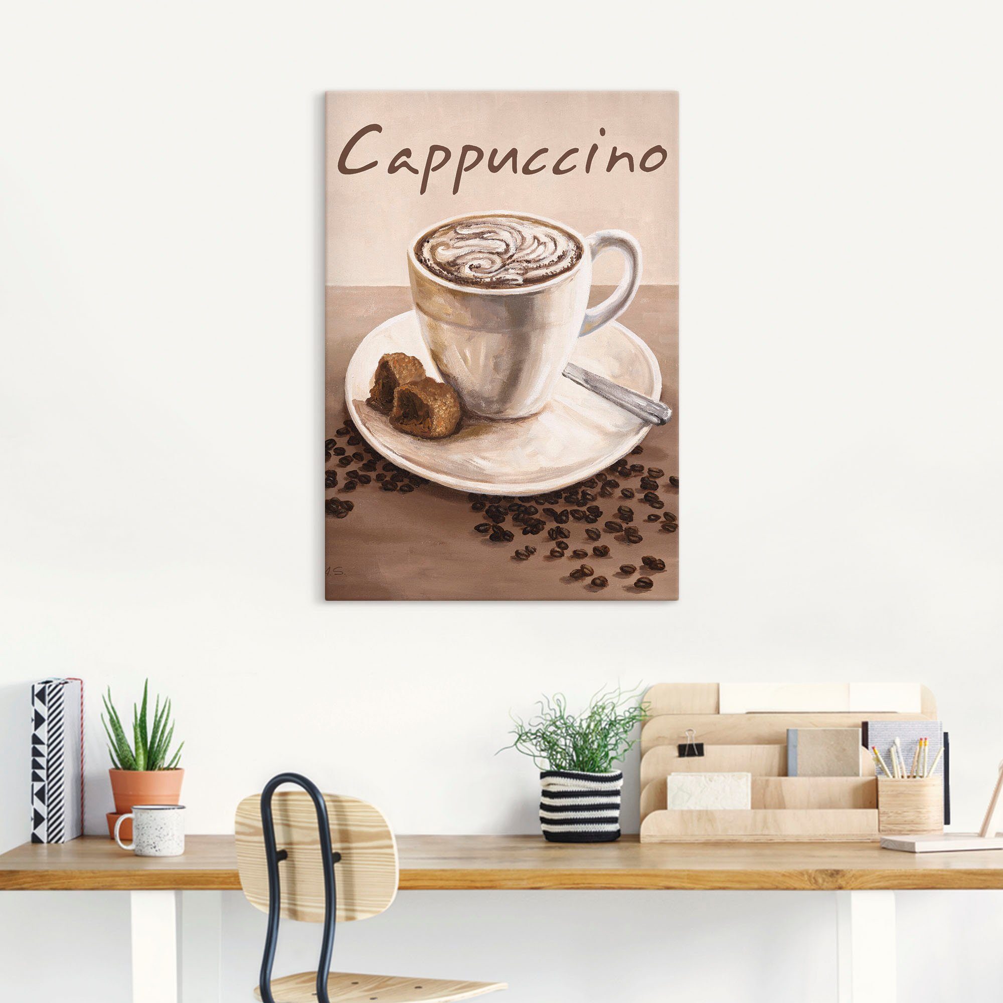 Artland Artprint Cappuccino - koffie als artprint op linnen, poster, muursticker in verschillende maten