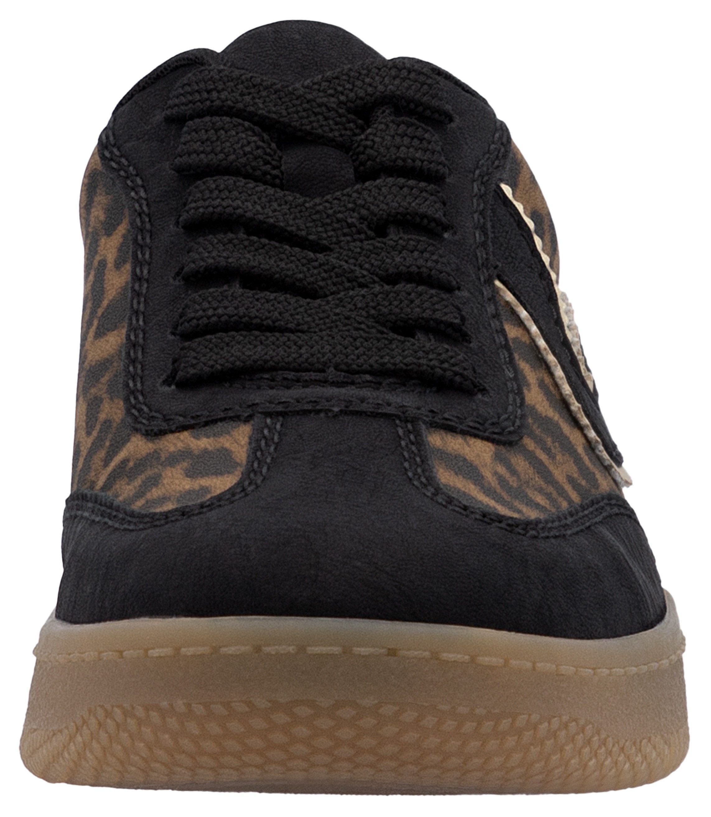 RIEKER Sport Plateausneakers vrijetijdsschoen, lage schoen, veterschoen in vegan uitvoering