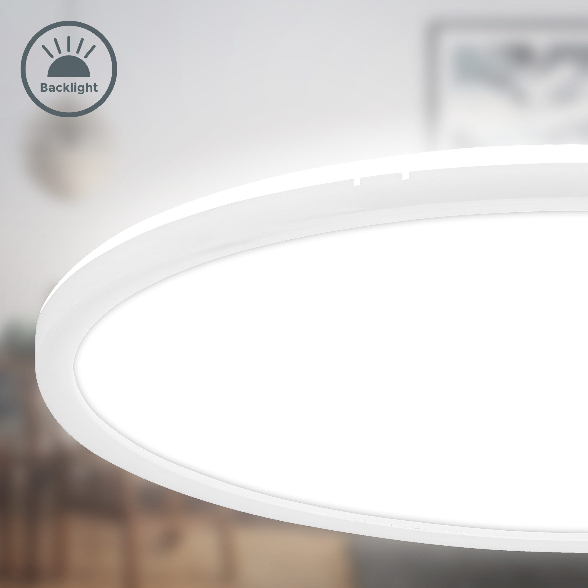 B.K.Licht Led-plafondlamp BKL1600 ultra dunne plafondlamp, LED paneel met backlight