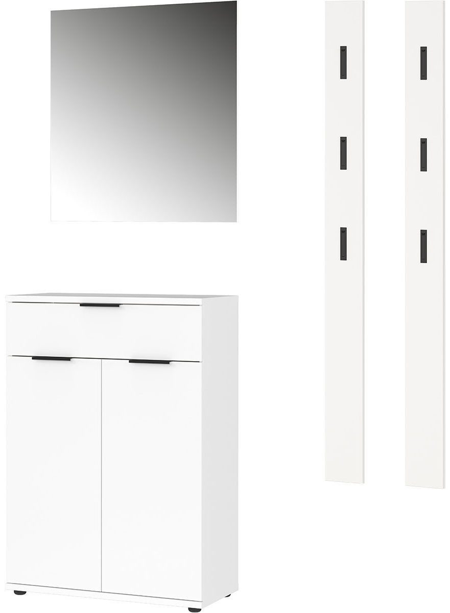 GERMANIA Halmeubelset Stanton Garderobe-set bestaande uit 1 schoenenkast, 1 spiegel en 2 panelen (4-delig)