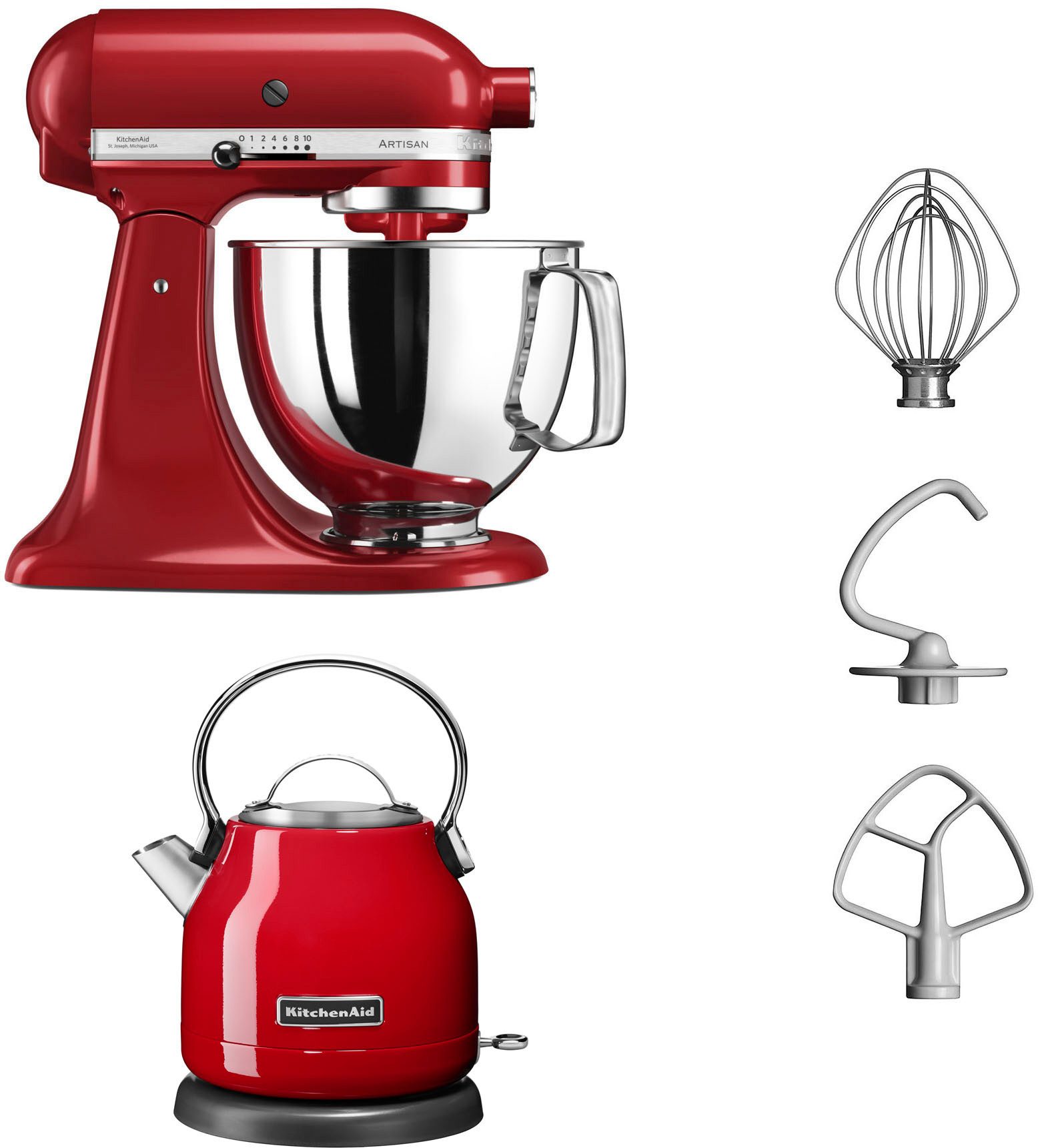 KitchenAid Keukenmachine 5KSM125EER+Gratis Wasserkocher 5KEK1222EER