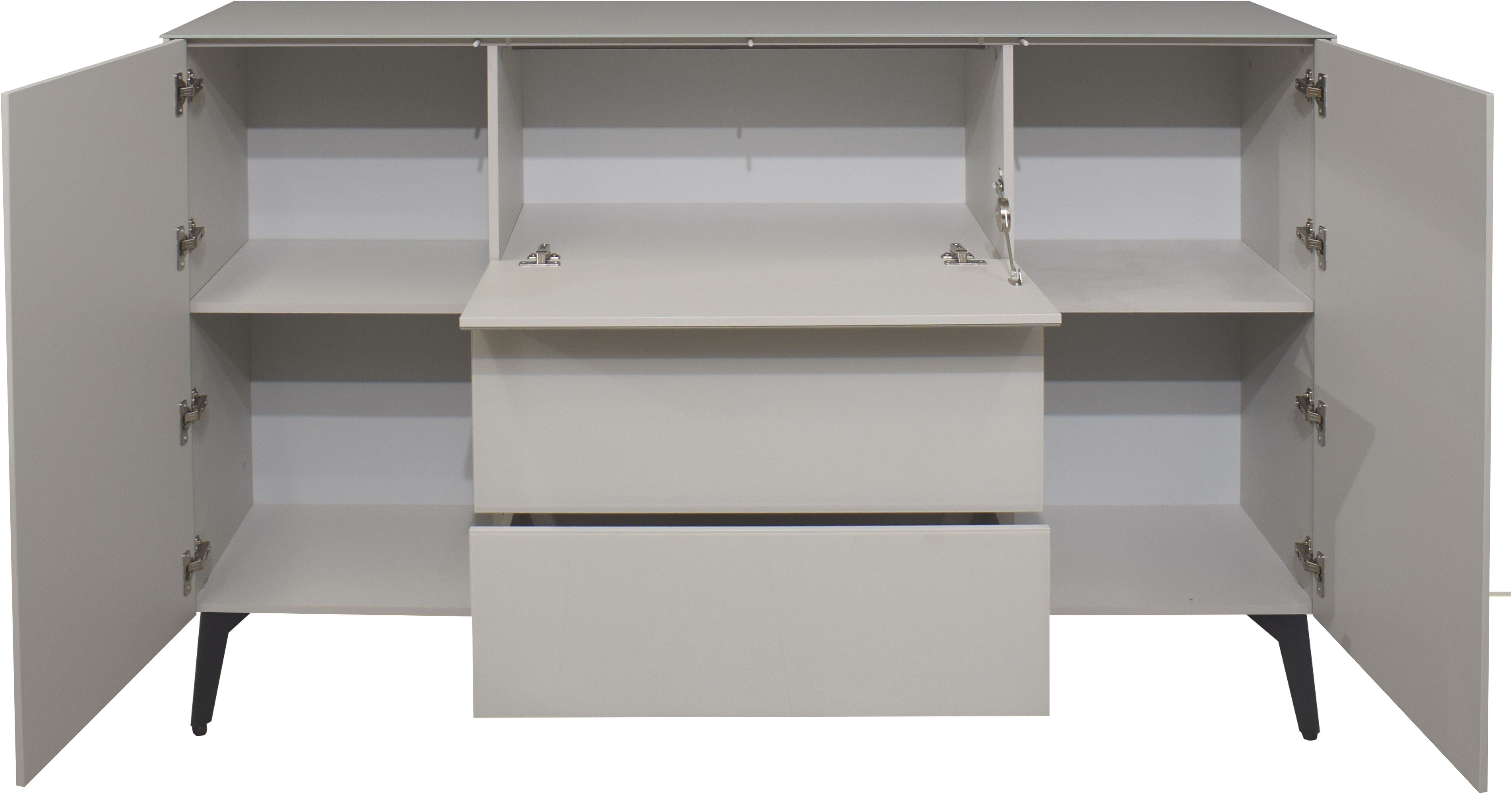 Mäusbacher Kast Imola BESTSELLER! Commode met glasfront en glazen bovenblad