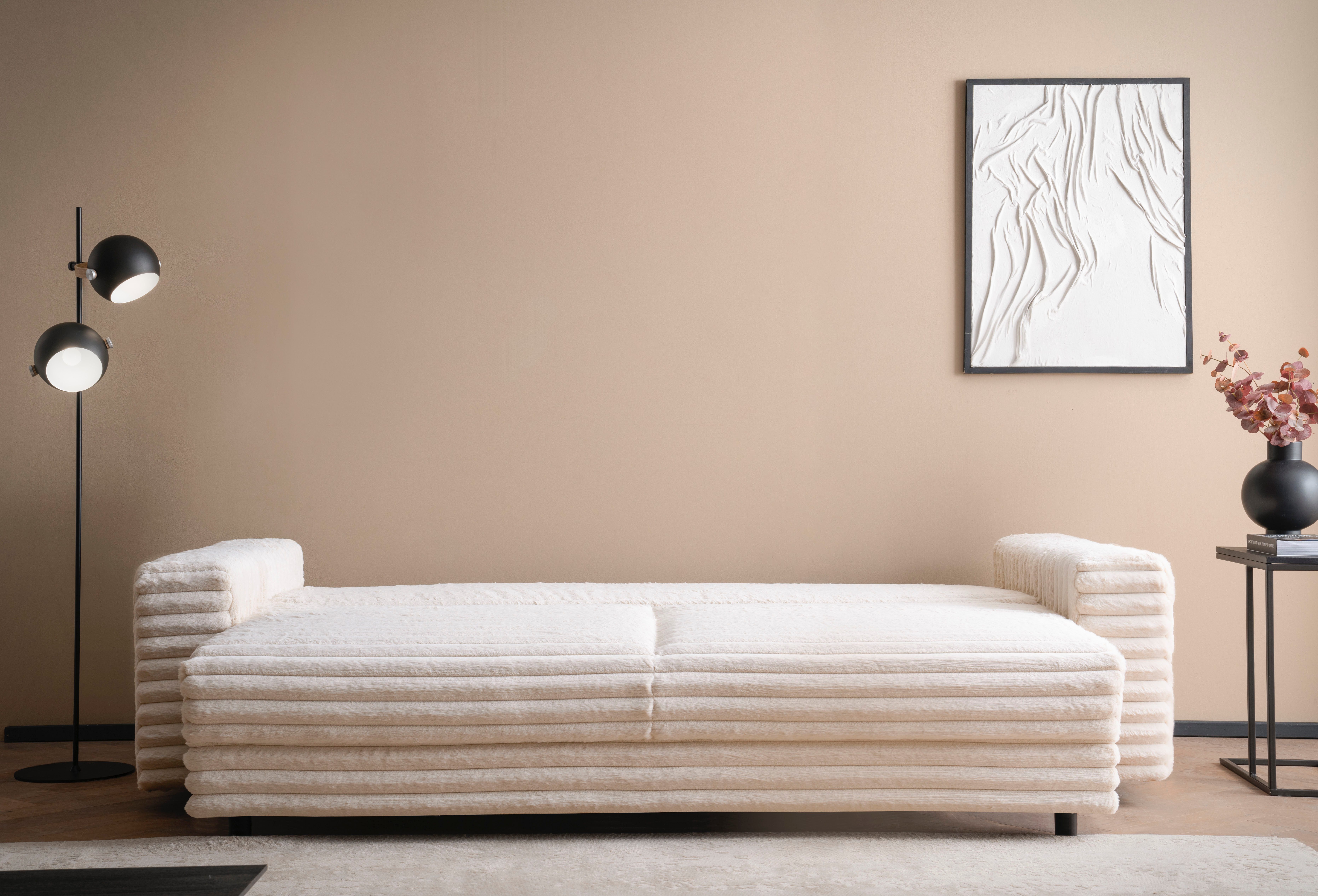 LeGer Home by Lena Gercke Slaapbank Imoga, kussen met slaapfunctie, 3-zits bank, bank met bedlade in moderne kleuren en stoffen, bedfunctie, ligoppervlak: 200x150 cm
