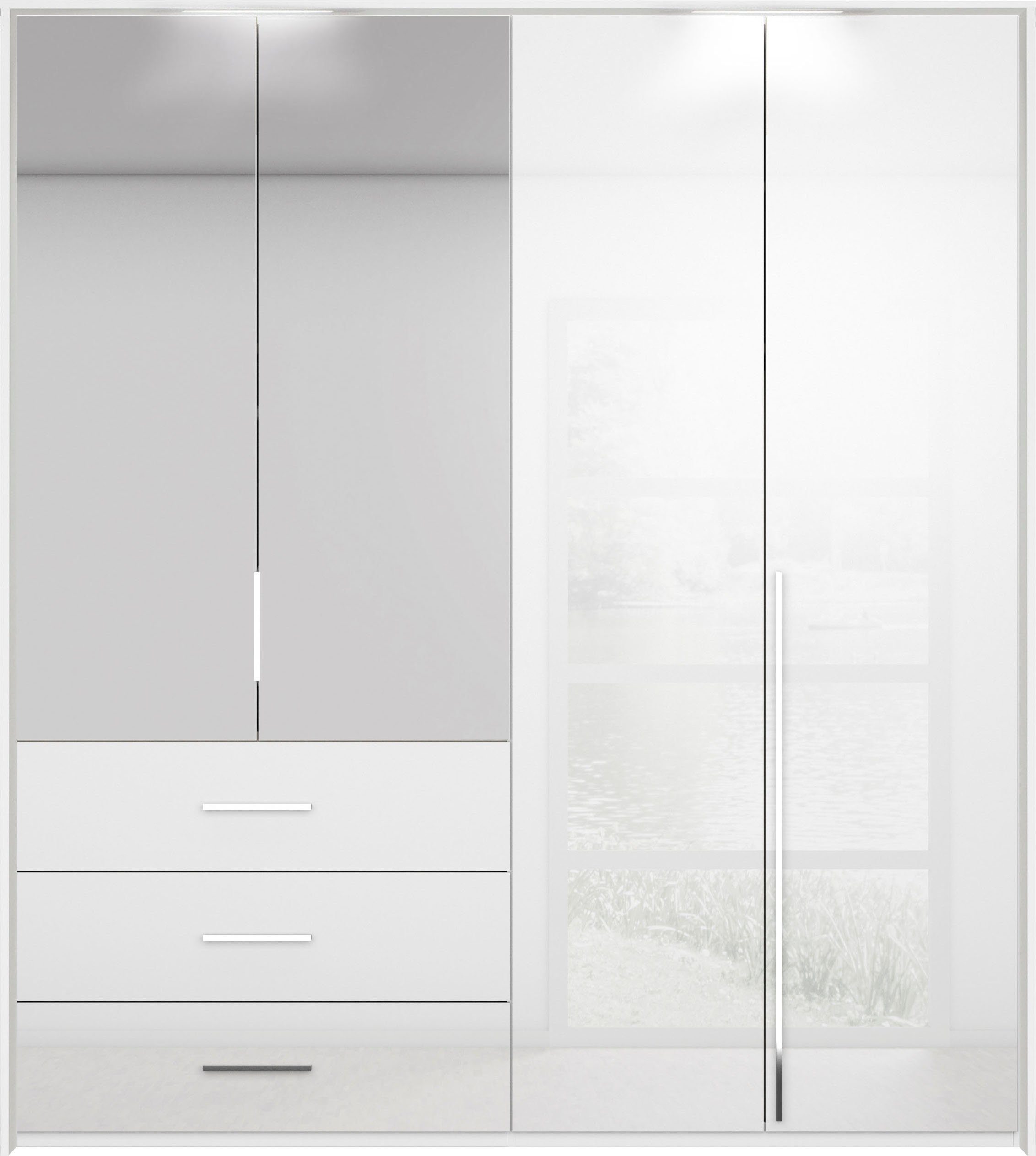 rauch Draaideurkast Montclar Passe-partout optioneel met verlichting, inclusief wasindeling