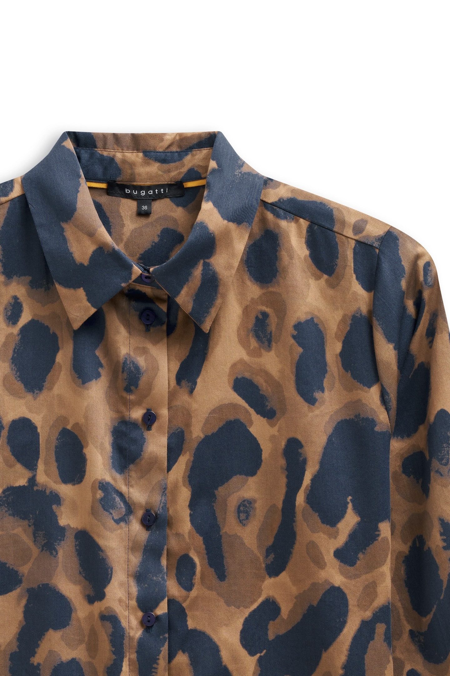 Bugatti Blouse met lange mouwen Luipaard patroon met een overhemdkraag en knoopsluiting