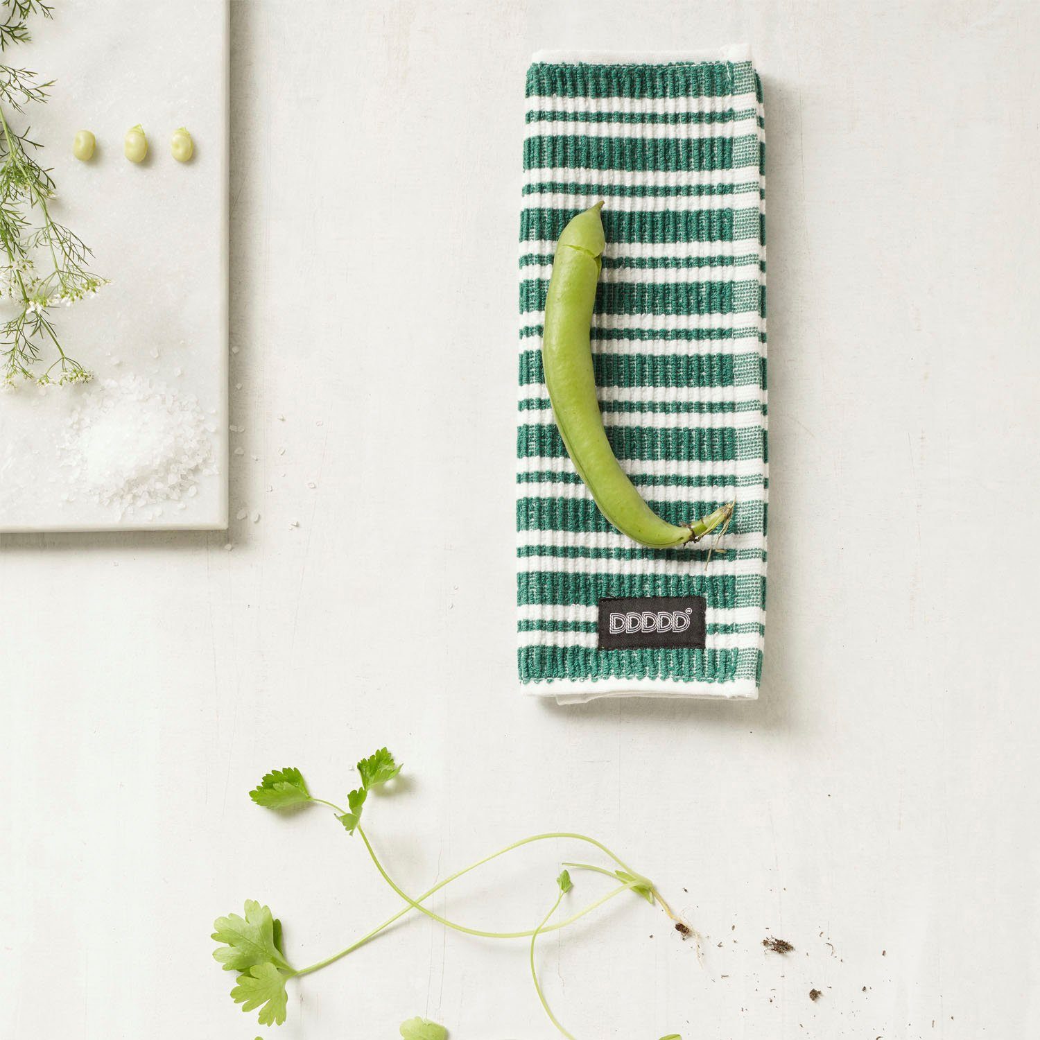 DDDDD Vaatdoek Stripe, 30x30 cm, van 100% katoen met luxueuze ribstructuur en optimale vochtabsorptie (set, 4-delig)