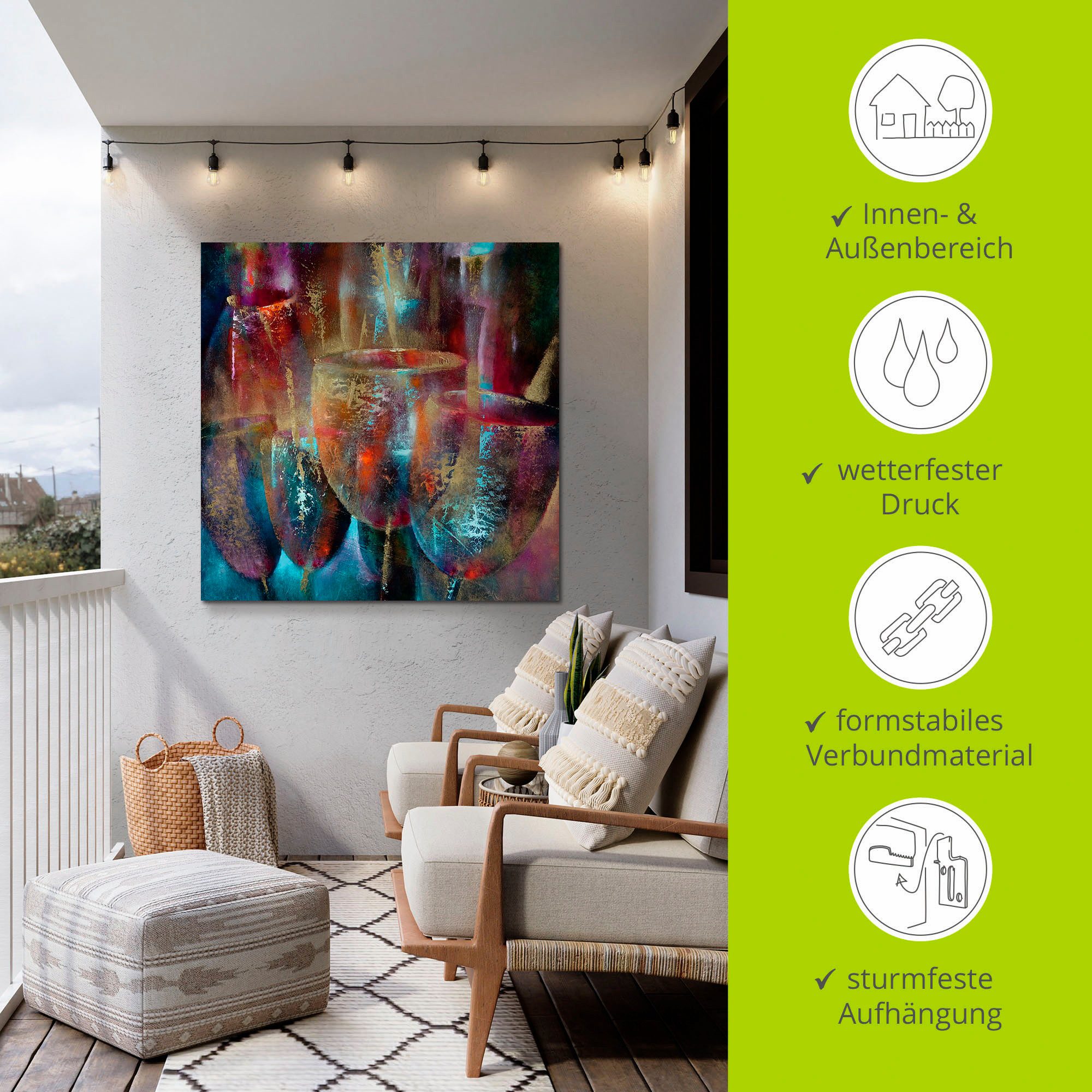Artland Artprint Reflectie als artprint van aluminium, artprint voor buiten, artprint op linnen in verschillende maten