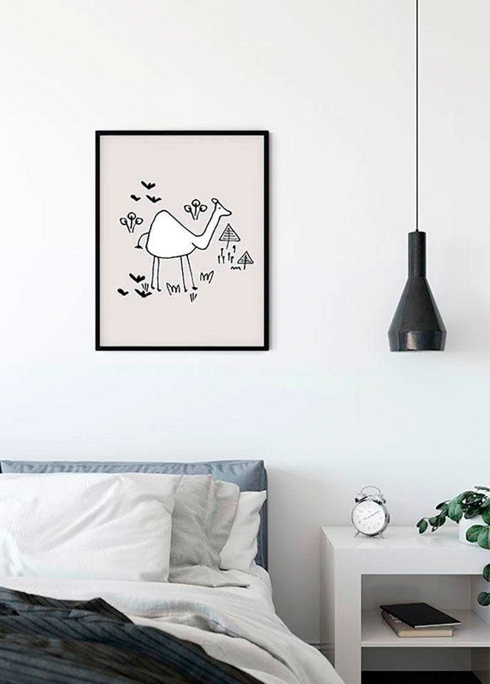 Komar Wanddecoratie Scribble Kameel Wanddecoratie - zonder lijst (1 stuk)