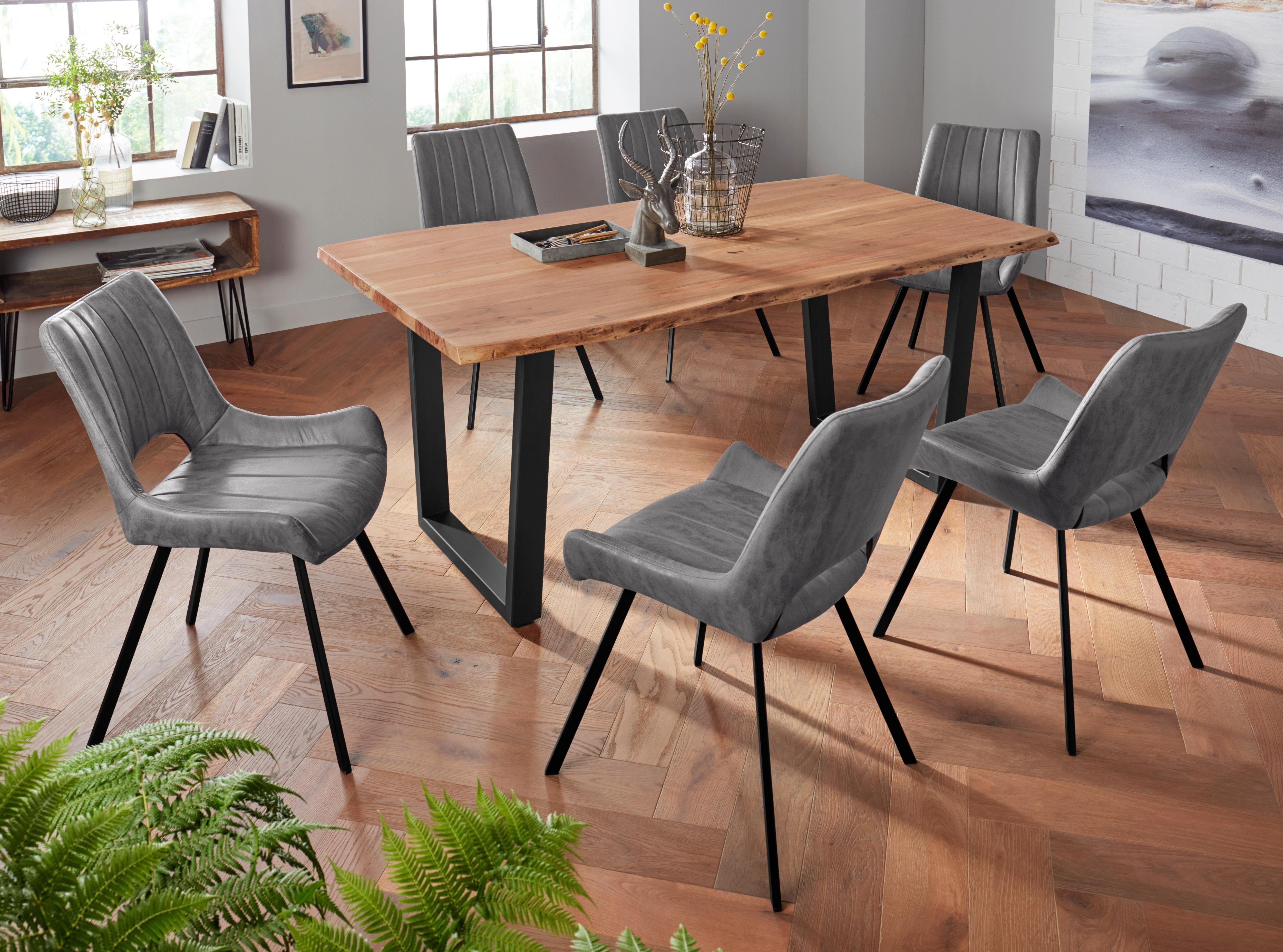 MCA living Eettafel CALABRIA Massief hout in boomstam-look