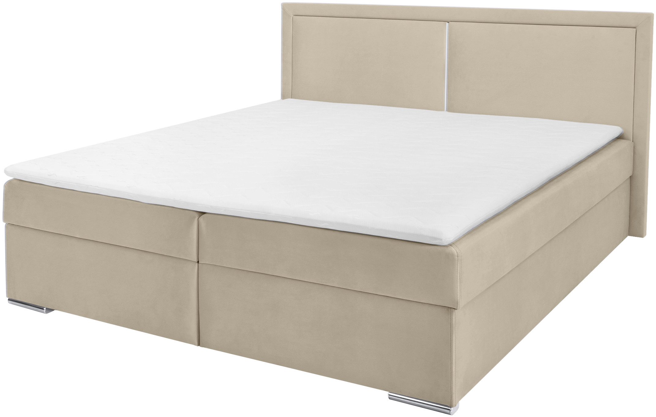 COLLECTION AB Boxspring Athena Incl. LED-verlichting, topper en opbergruimte boxsprings beige