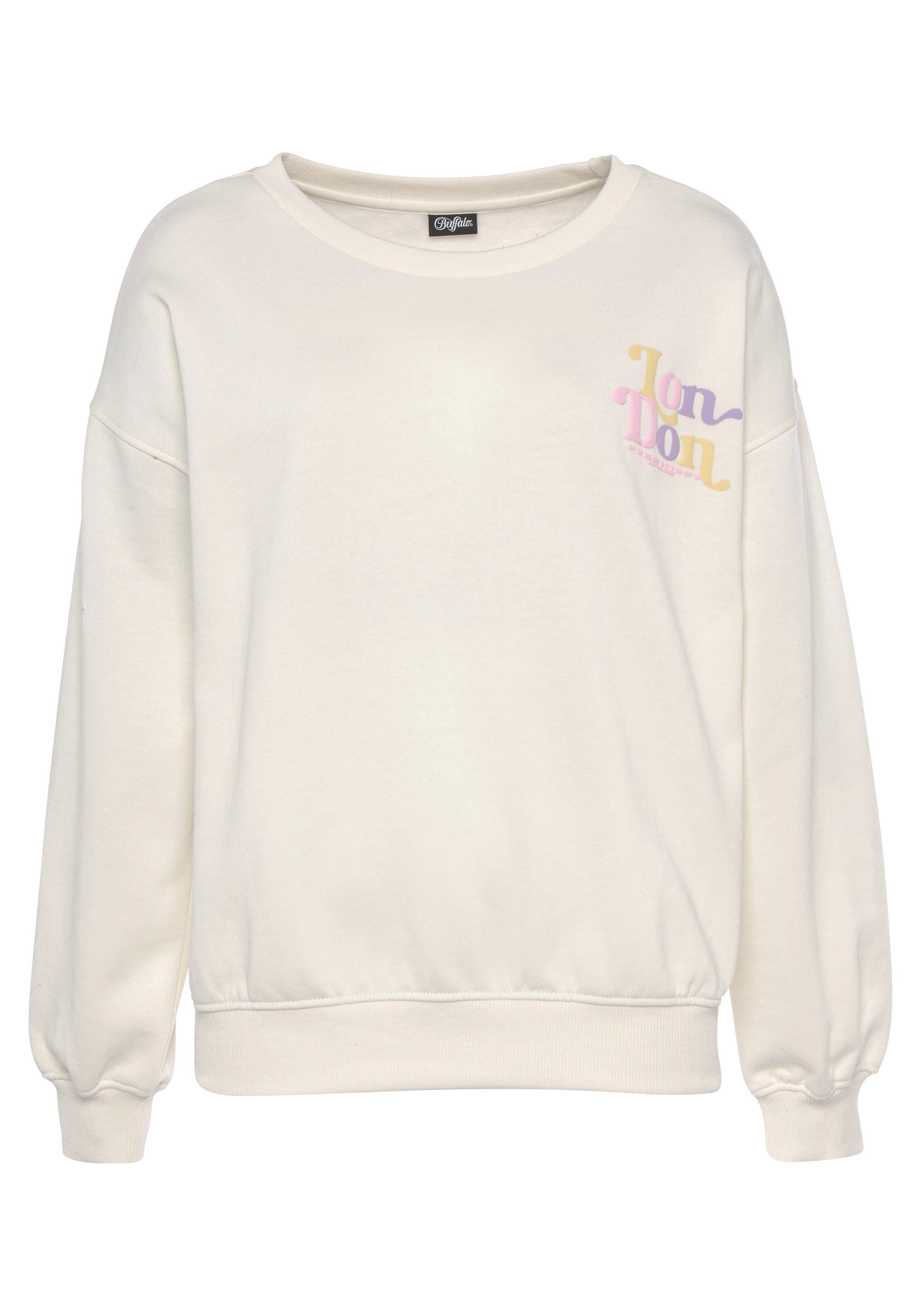 Buffalo Sweatshirt Met ribboorden met ribborde en sunshine print, loungewear