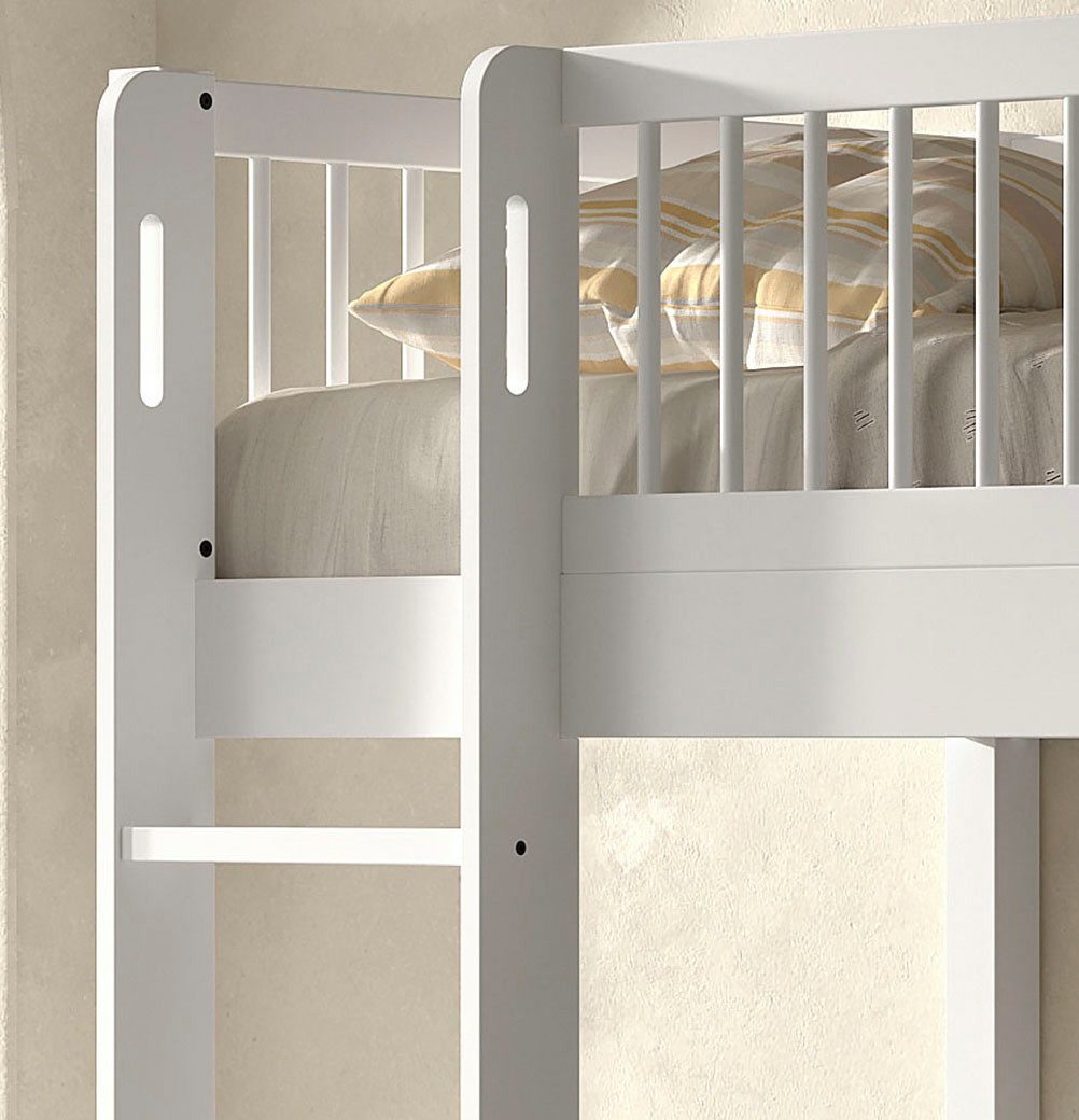 Home affaire Stapelbed met 90x200 cm lf, lattenbodems, ladder, optioneel met bedlade, wit