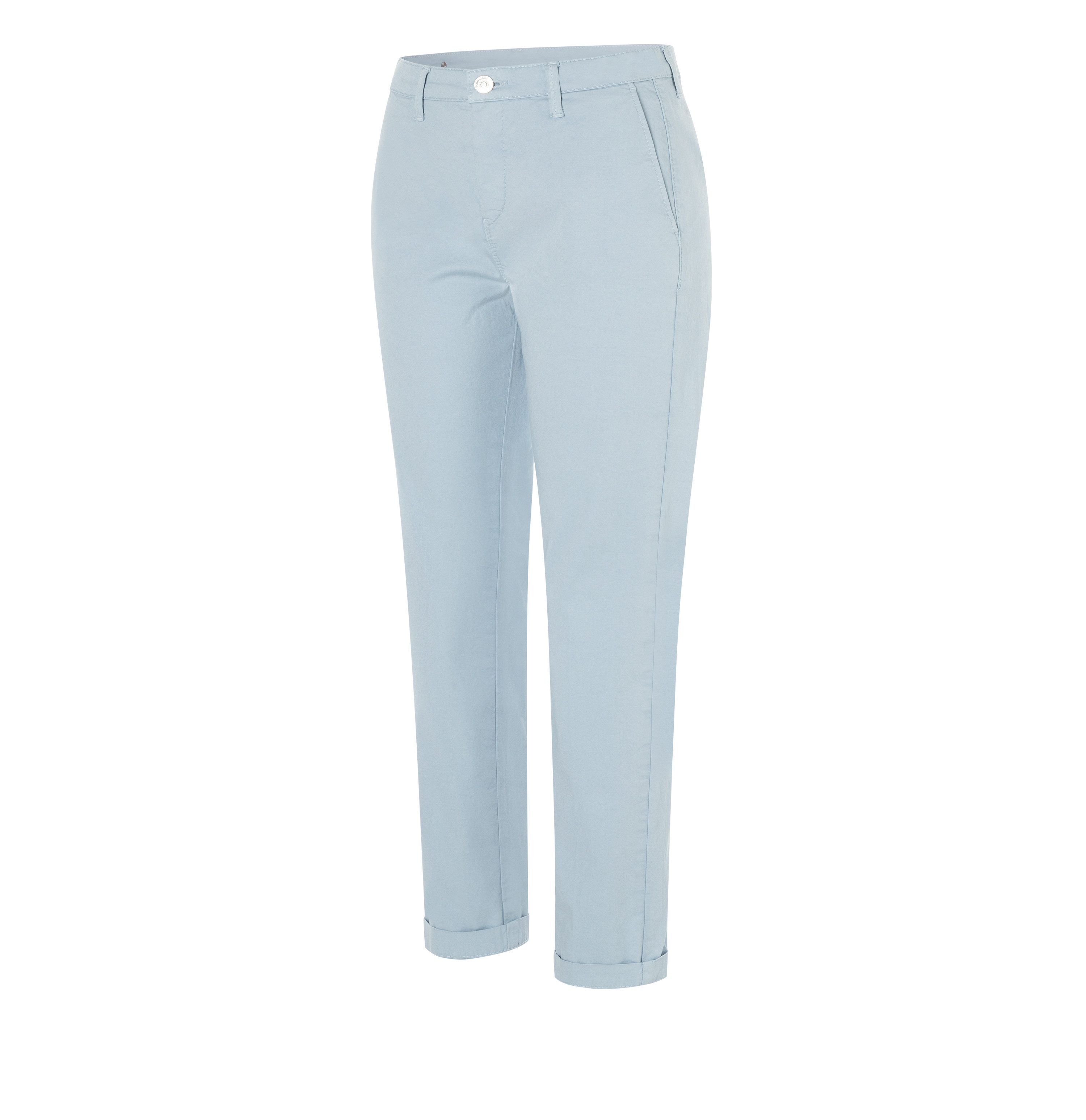 MAC Chino turn up met subtiele glans, elegant en sportief tegelijk