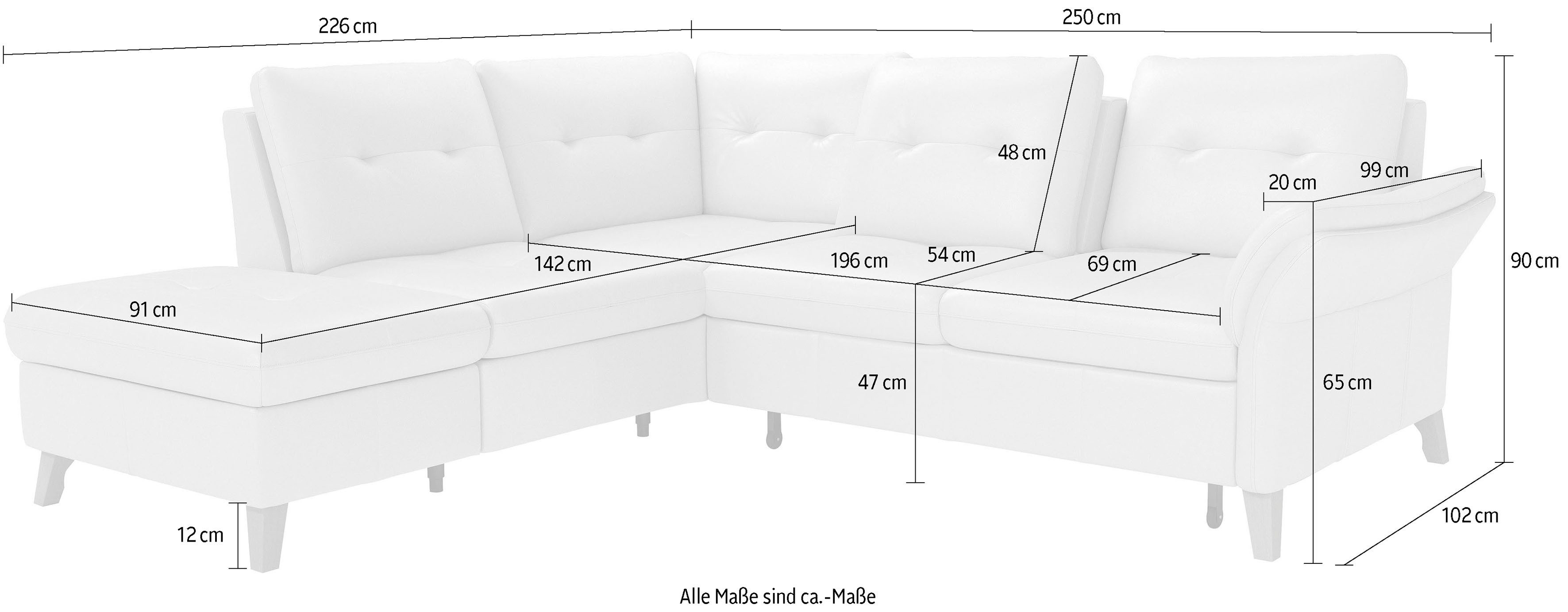 sit&more Hoekbank Göteborg inclusief zitdiepteverstelling, optioneel met bedfunctie & bedlade
