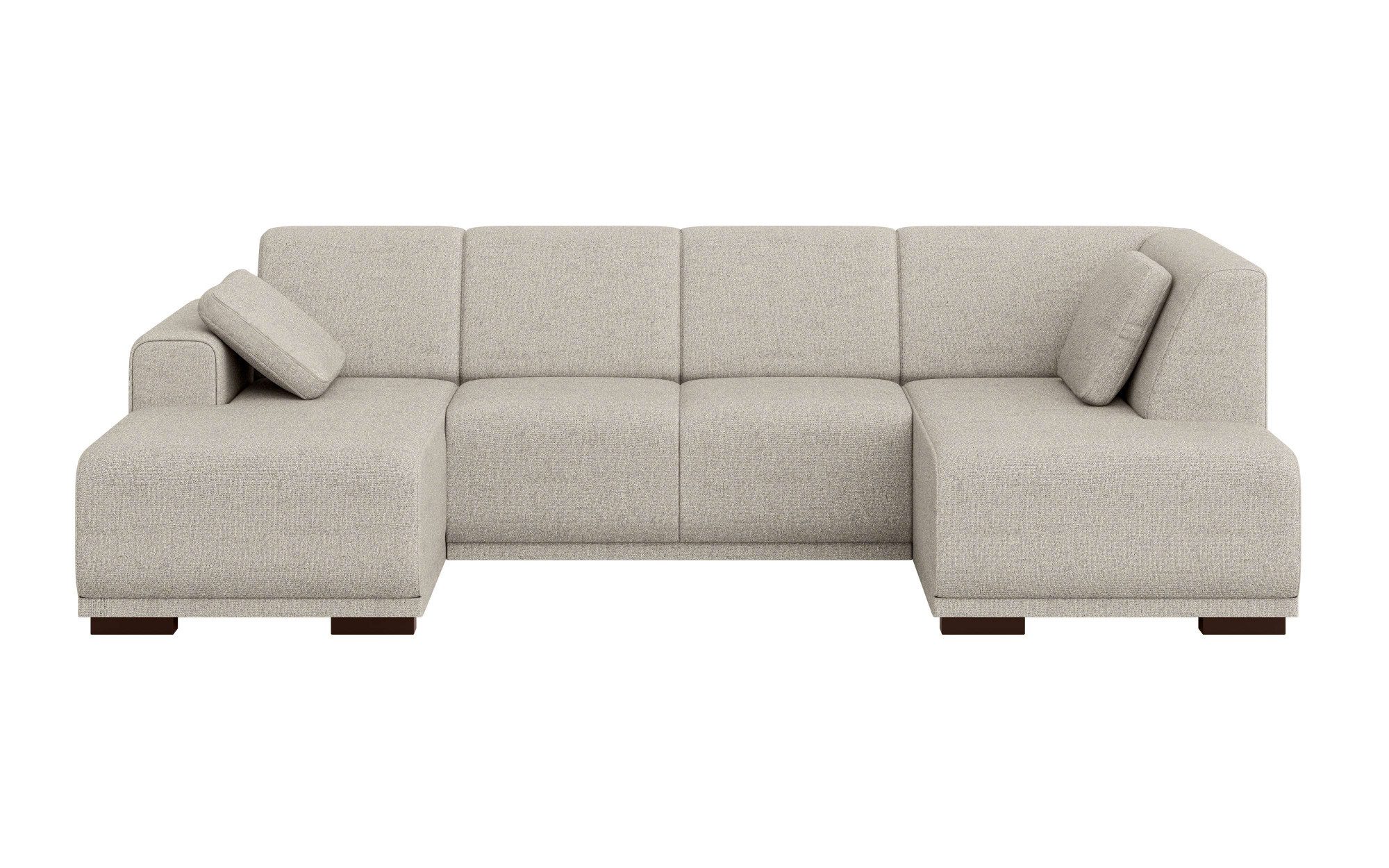 Home affaire Zithoek BORNHOLM U-vorm met chaise longue rechts/links, B/D/H: 300/162/85 cm U-vorm met golvende ondervering, chaise longue rechts of links bestelbaar
