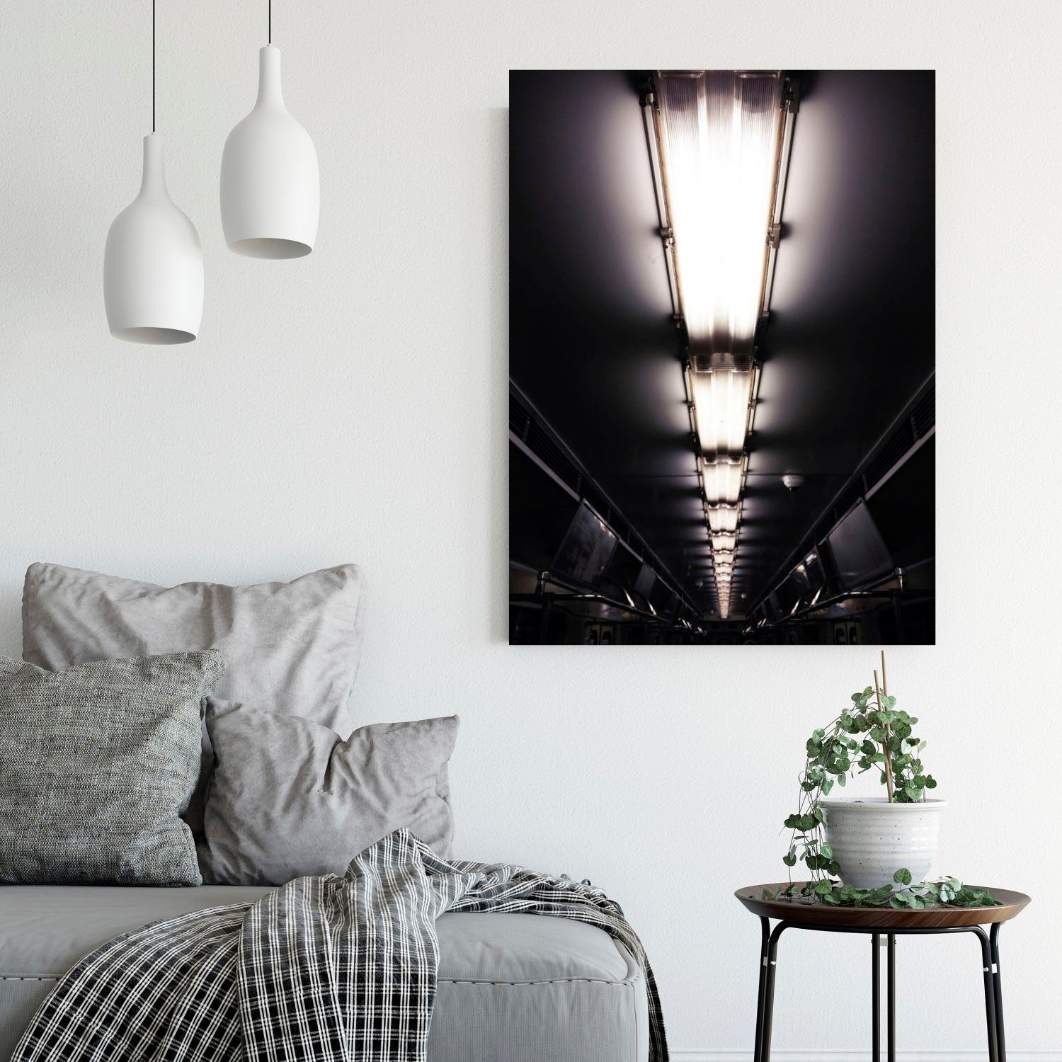 queence Artprint op acrylglas Licht in de trein Fine Art-print in galeriekwaliteit