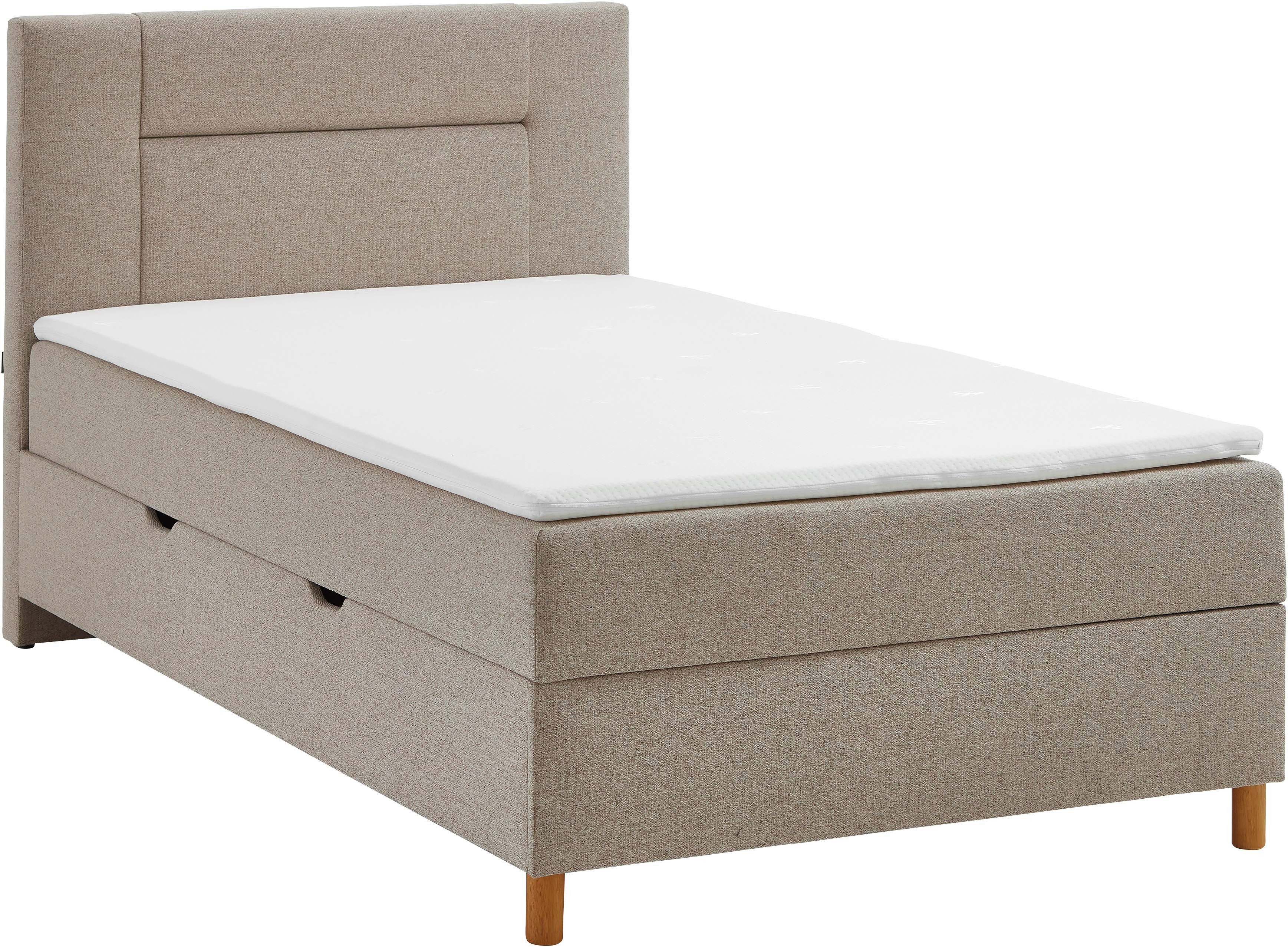 INOSIGN Boxspring Escalon II, met opbergruimte, inclusief topper, met houten poten