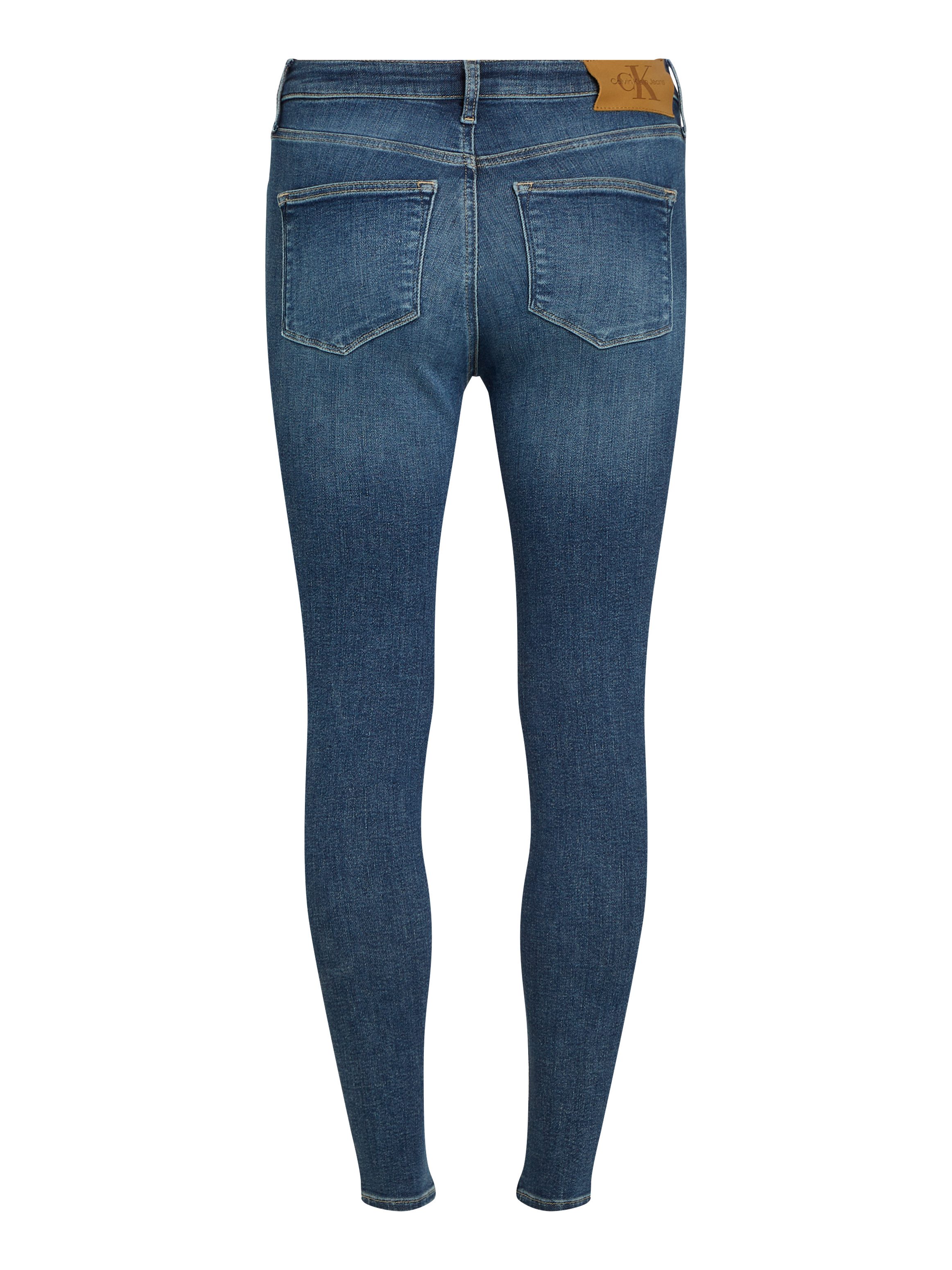 Calvin Klein Skinny fit jeans HIGH RISE SUPER SKINNY ANKLE met stone-wash look, met muntzakje
