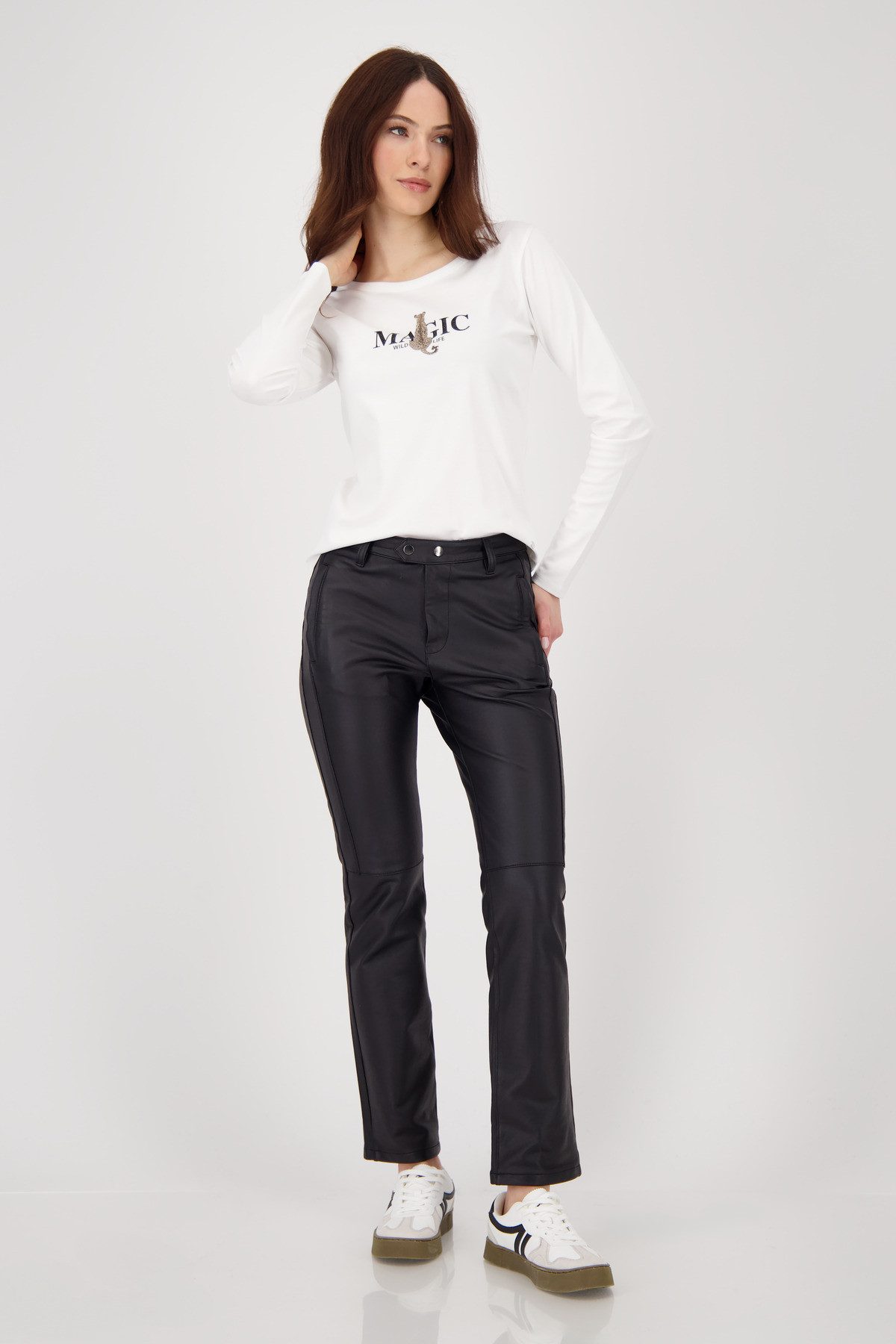 Monari Shirt met lange mouwen Shirt Leo + Tekst