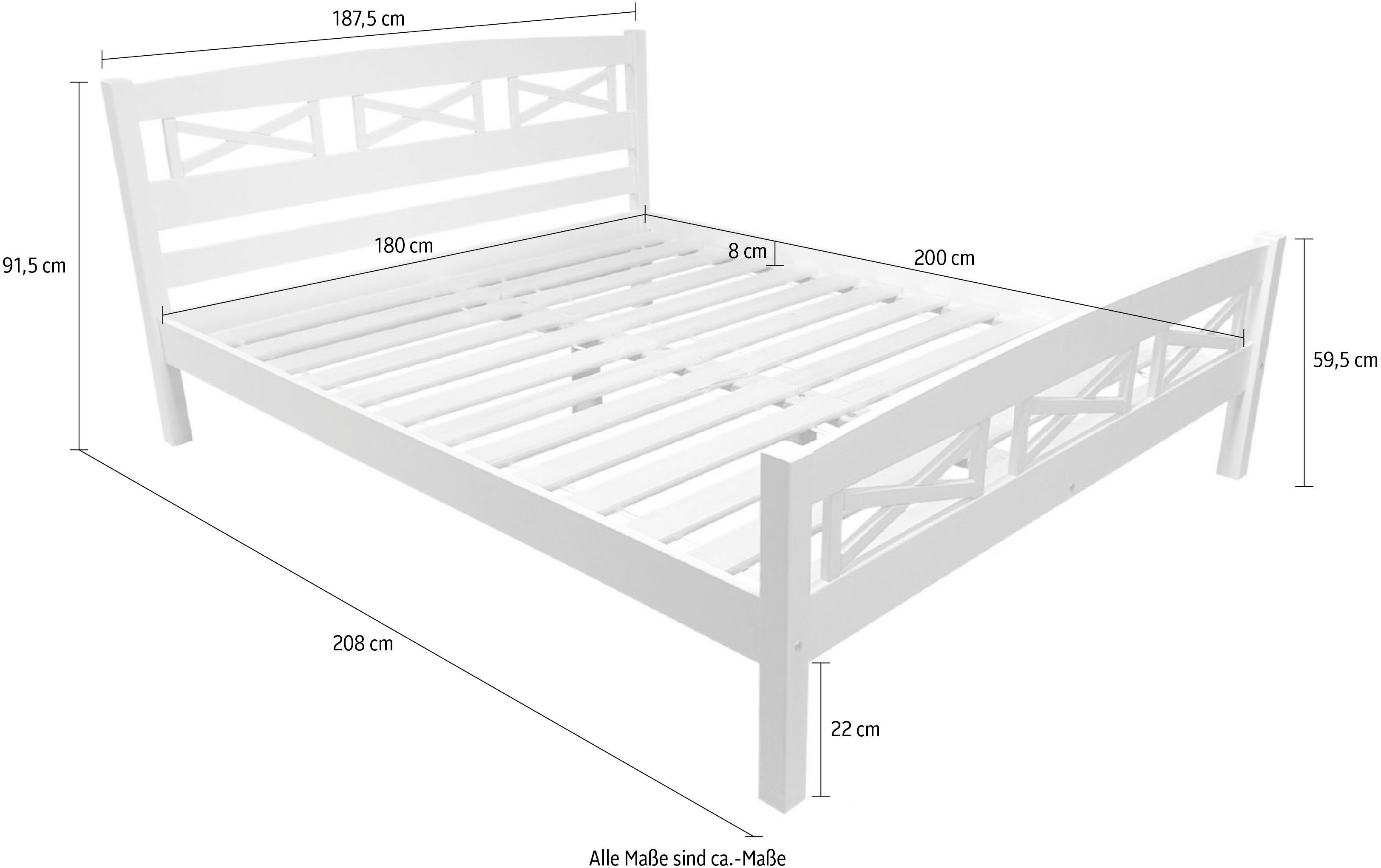 Home affaire Bed Wilma, dennen bed in 2 maten, top kwaliteit, 90x200 cm en 180x200 cm