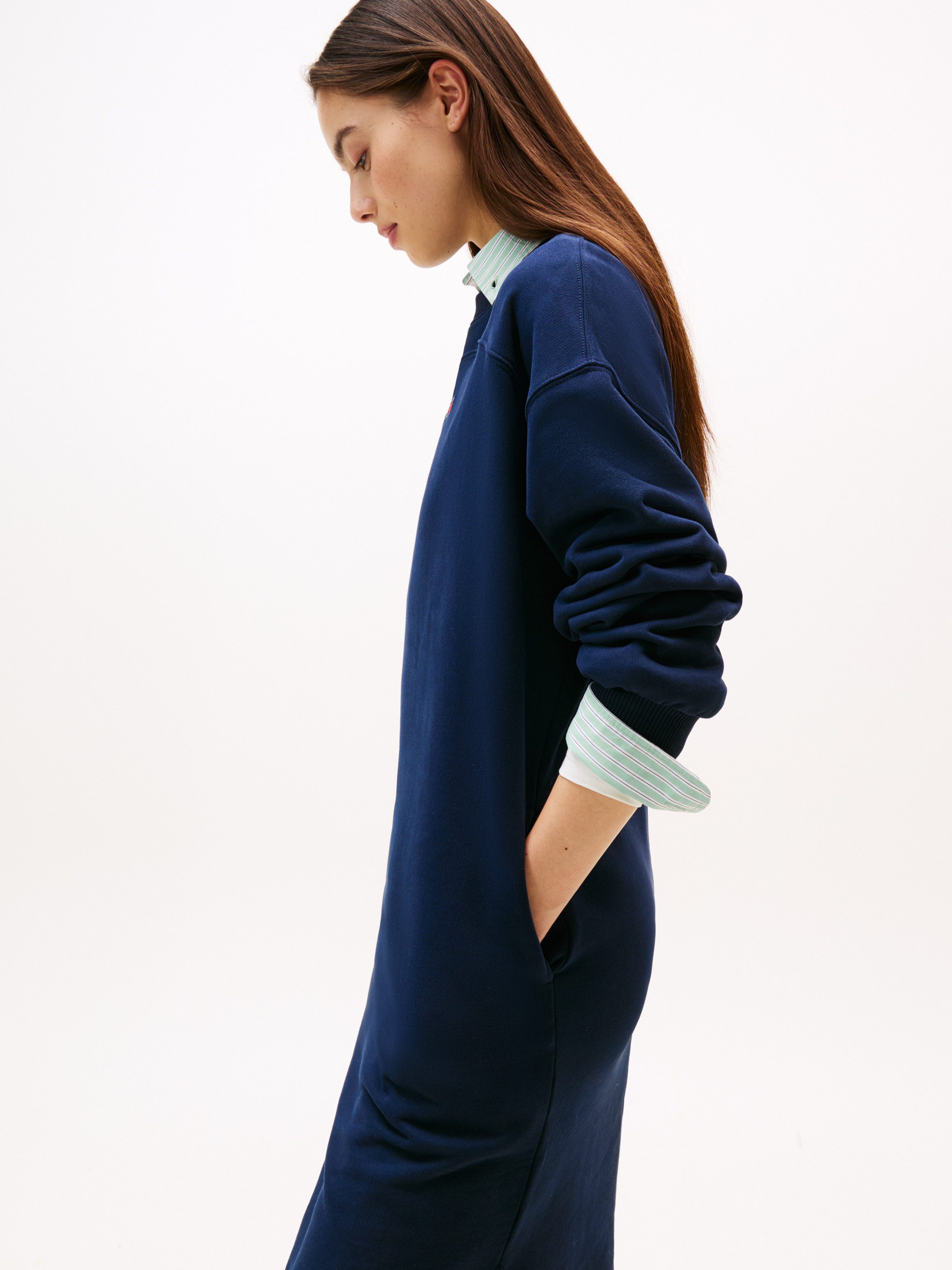 TOMMY JEANS Sweatjurk TJW BADGE SWEAT MIDI DRESS