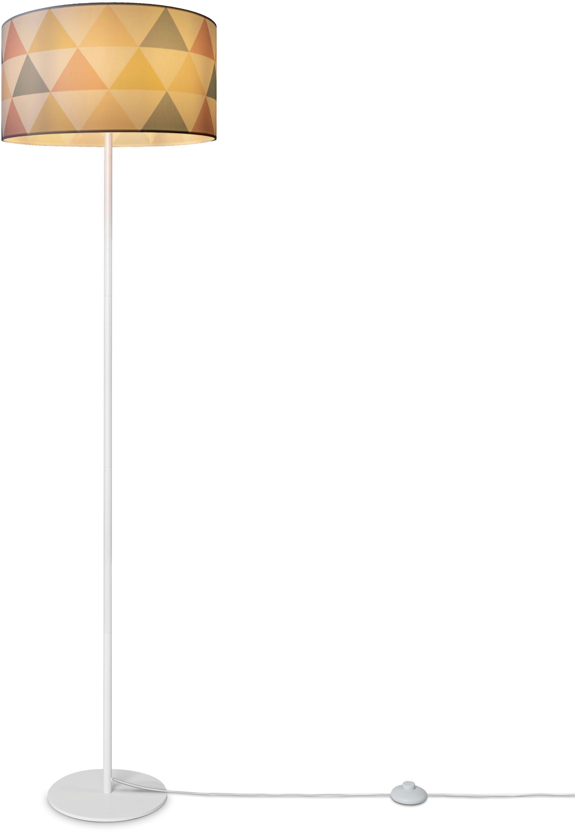 Paco Home Staande lamp Luca Delta Woonkamer stofkap driehoek kleurig vloerlamp textiel vloerlamp