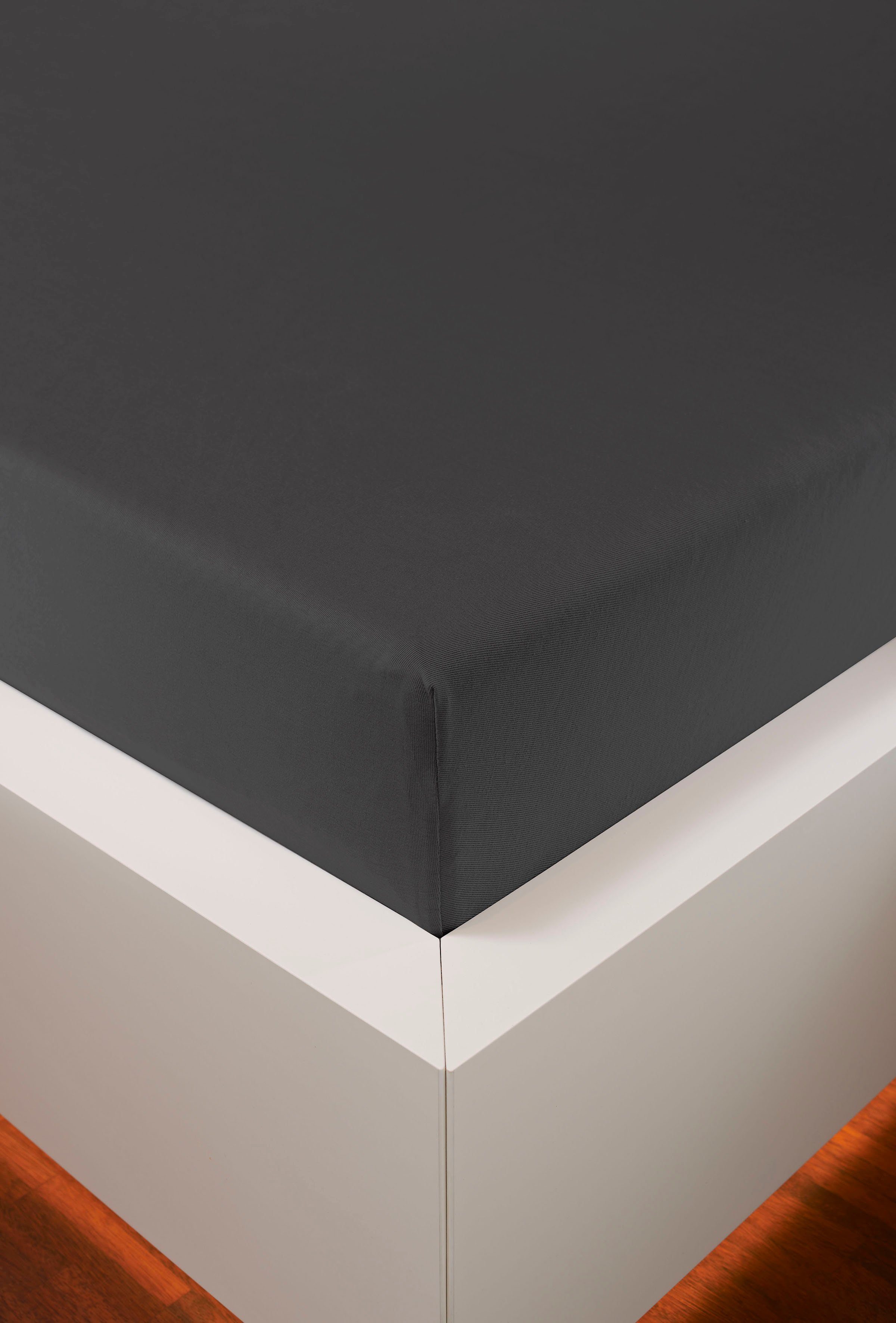 bellana Hoeslaken Mako-jersey exclusief in mt. 90x200, 140x200 of 180x200 cm van katoen, voor matrassen tot 25 cm hoogte, laken, hoeslaken (1 stuk)