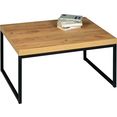 pro line salontafel onderstel van metaal naar keuze in zwart of wit gelakt, beugelonderstel, houten plaat, rechthoekig bruin