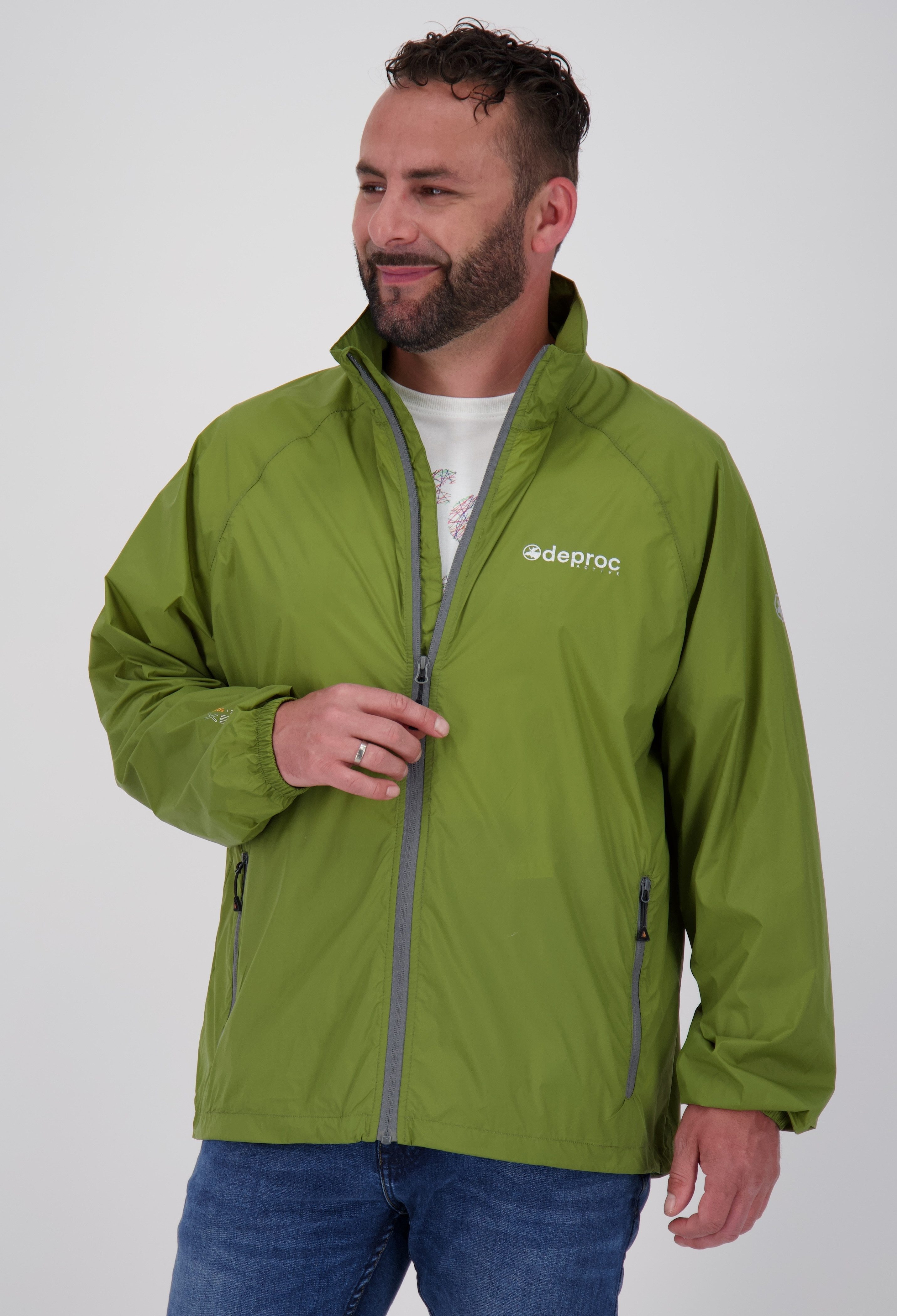 DEPROC Active Regenjack ROBSON MEN heren jassen maat L (52) groen