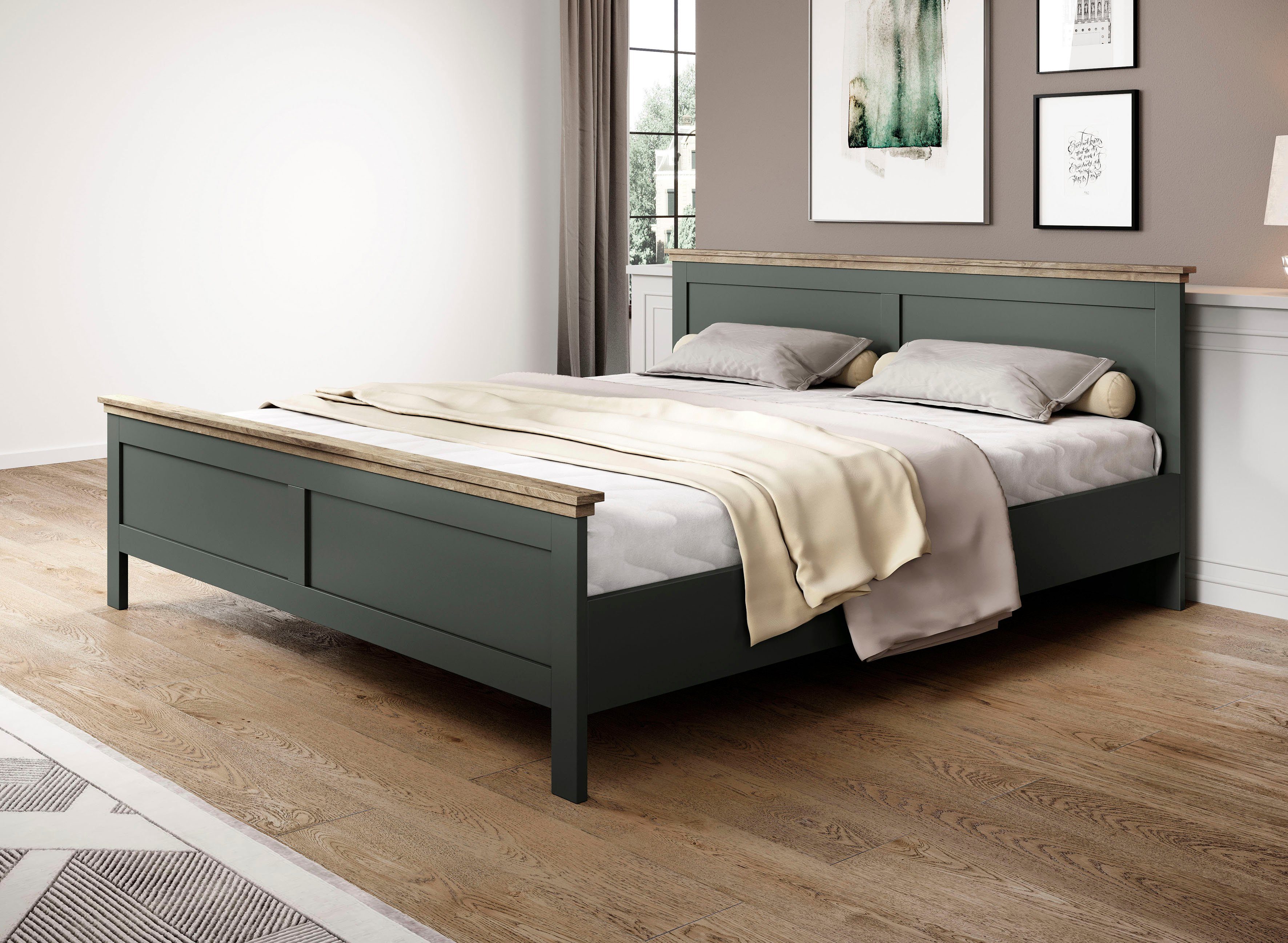 Home affaire Bedframe Evora, landelijke stijl, tweepersoonsbed, verkrijgbaar in 3 maten