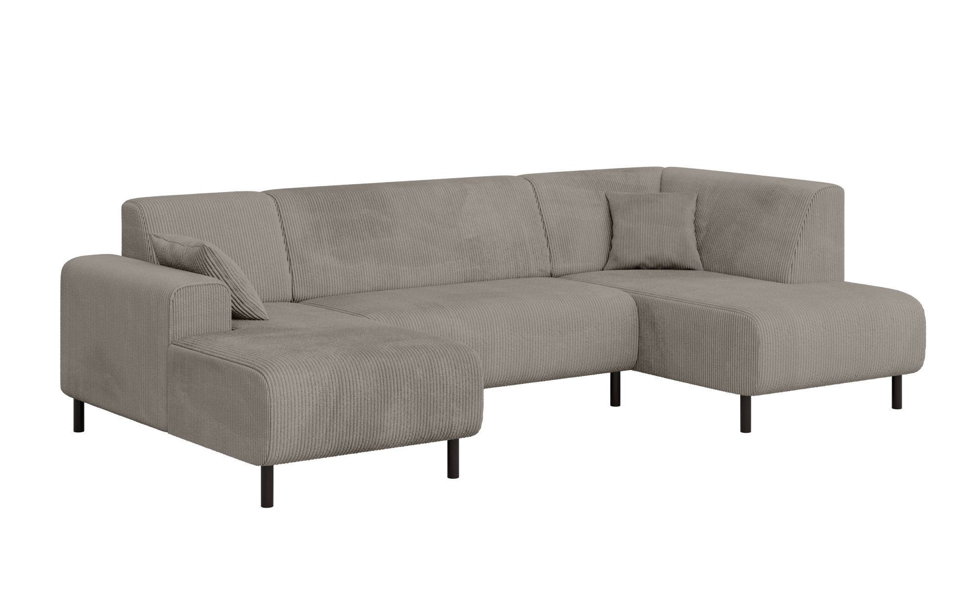 Home affaire Zithoek ARROS U-vorm met golfondersteuning, afmetingen B/D/H: 300/163/81 cm incl. sierkussens, met recamiere links/rechts bestelbaar, ook in cord