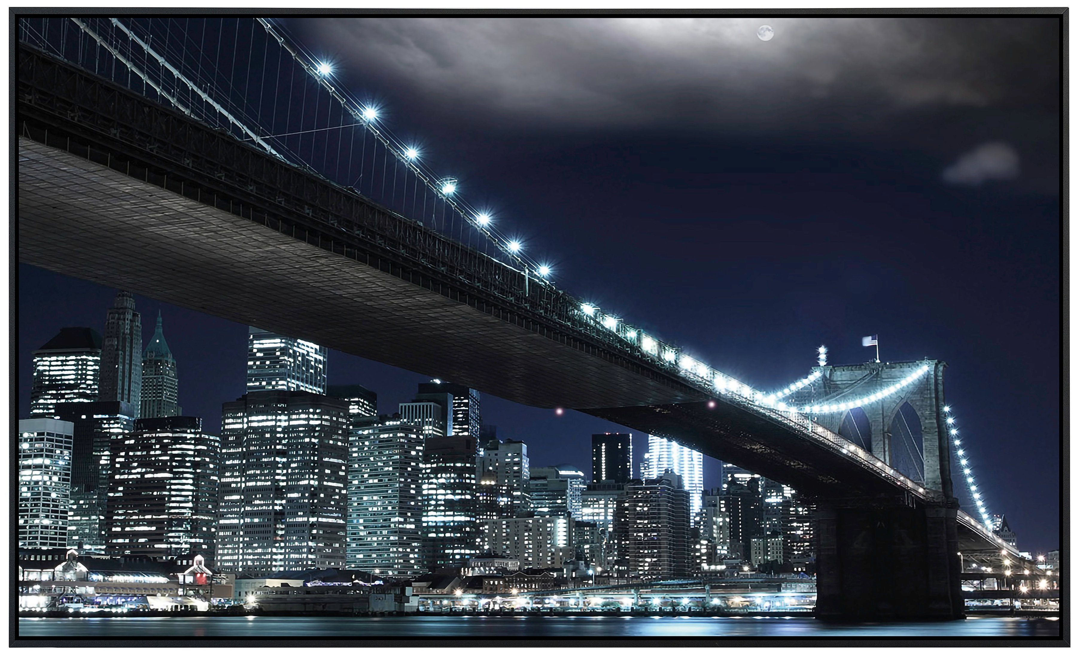 Papermoon Infraroodverwarming Brooklyn Bridge 's nachts zeer aangename stralingswarmte