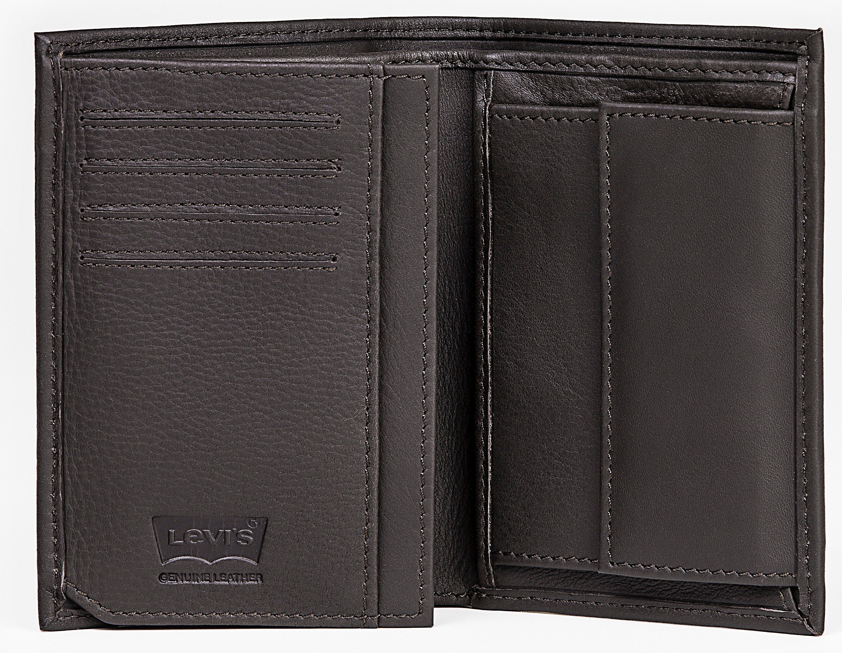 Levi's® Portemonnee VINTAGE TWO HORSE VERTICAL COIN WALLET met mooie embossing herenportemonnee van leer