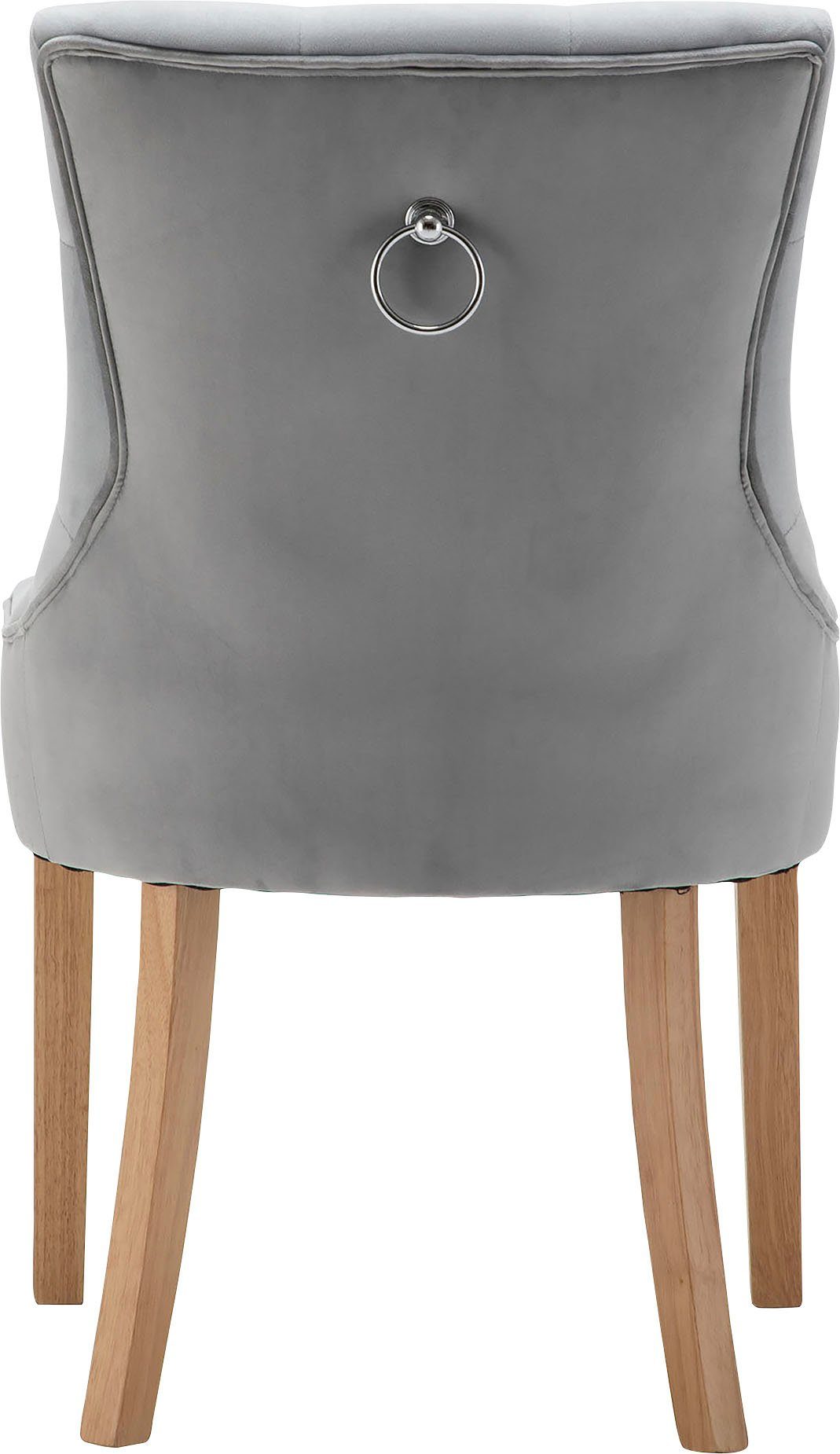 Leonique Stoel met 4 poten Doncaster met knoopsluiting op de rug (set, 2 stuks)