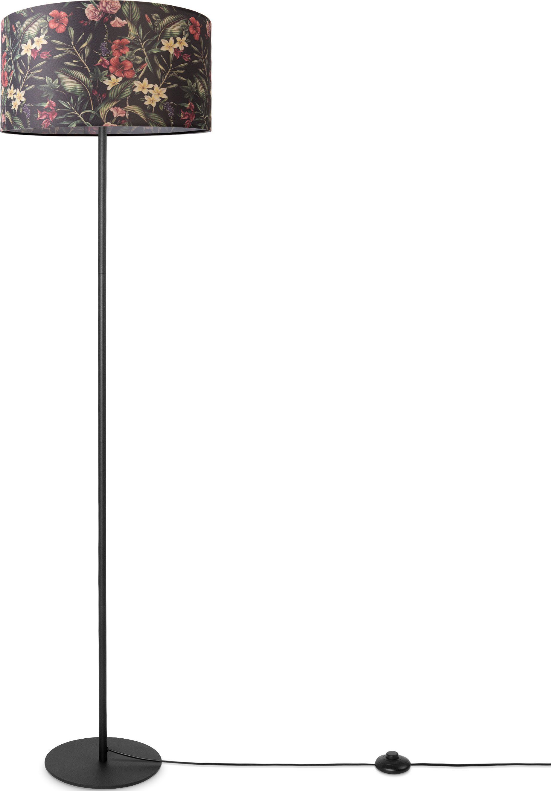 Paco Home Staande lamp Luca Flower Vloerlamp stoffen lampenkap woonkamer textiel kap bloemenpatroon