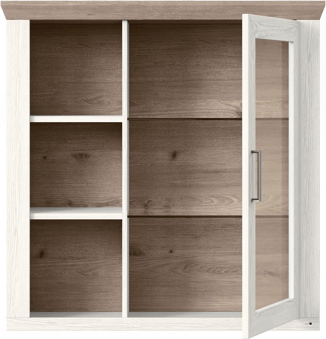 set one by Musterring Hangkast York Type 21, met Glazendeur, open vakken, verlichting optioneel, B 105 cm