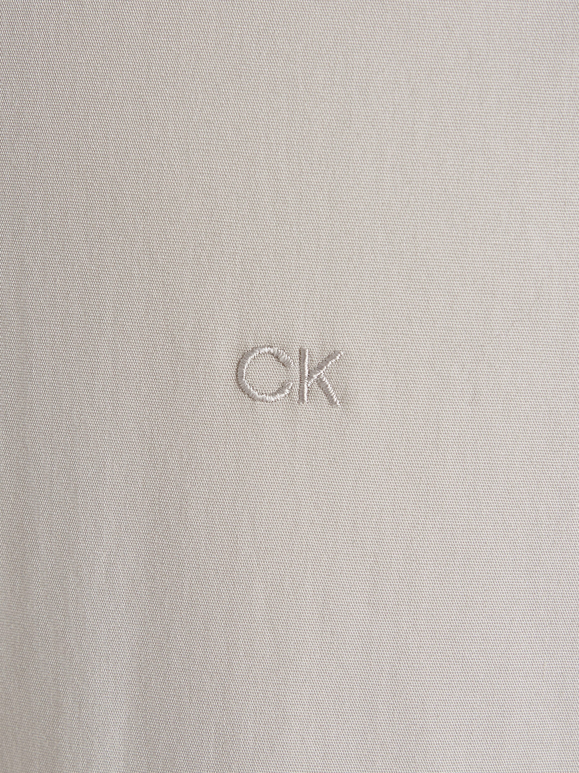 Calvin Klein Businessoverhemd POPLIN STRETCH SLIM SHIRT met kent-kraag, logoprint op borsthoogte