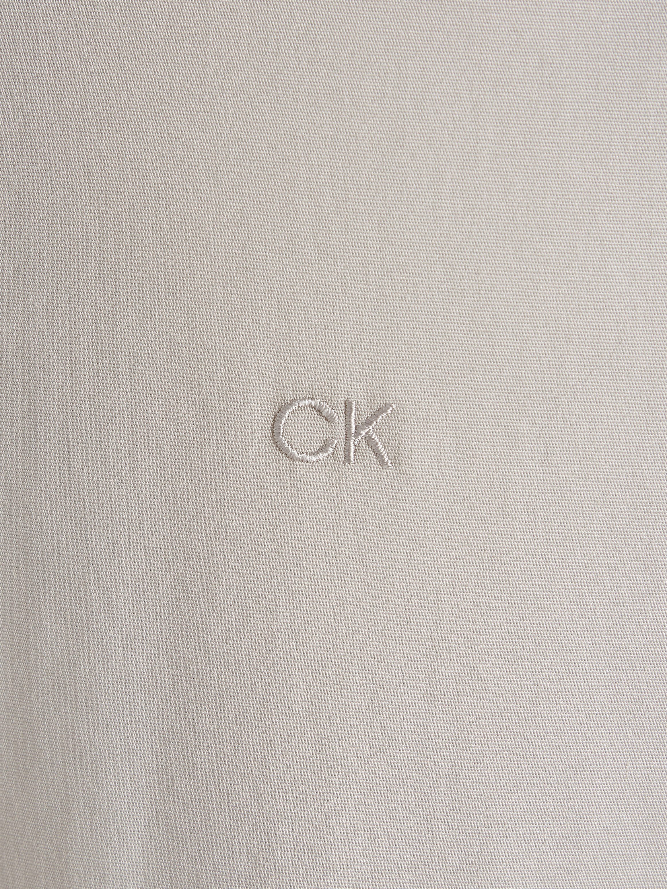 Calvin Klein Businessoverhemd POPLIN STRETCH SLIM SHIRT met kent-kraag logoprint op borsthoogte