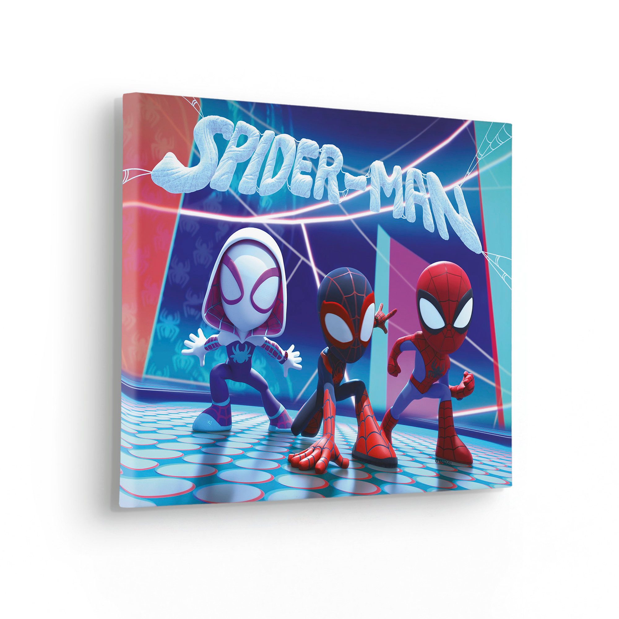 Komar Artprint op linnen Spidey and His Amazing Friends Glowy Spideys - Afmeting 40 x 30 cm (1 stuk)