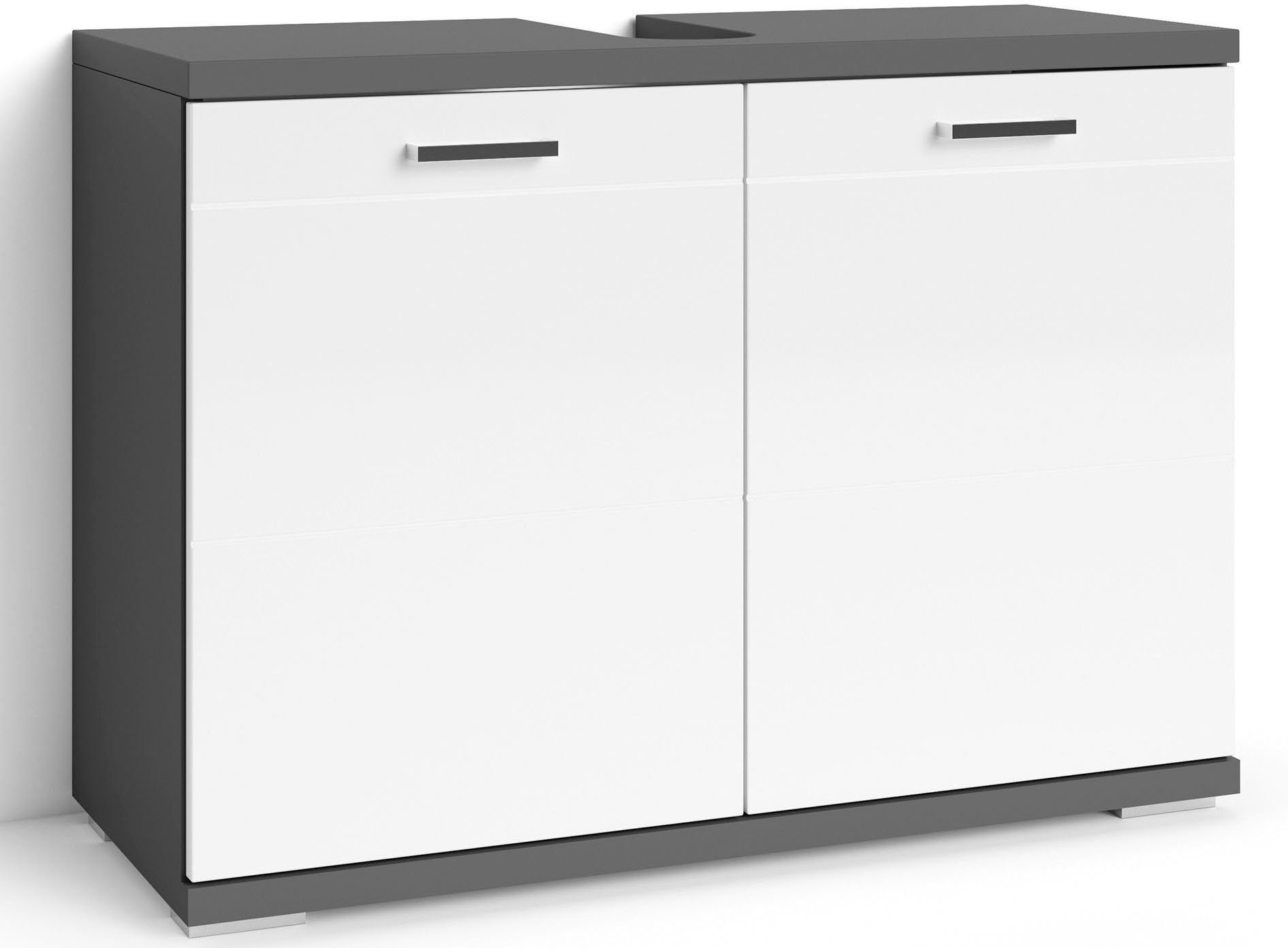 byLIVING Wastafelonderkast Nebraska Breedte 80 cm, badkamerkast, mdf-fronten in hoogglans-look